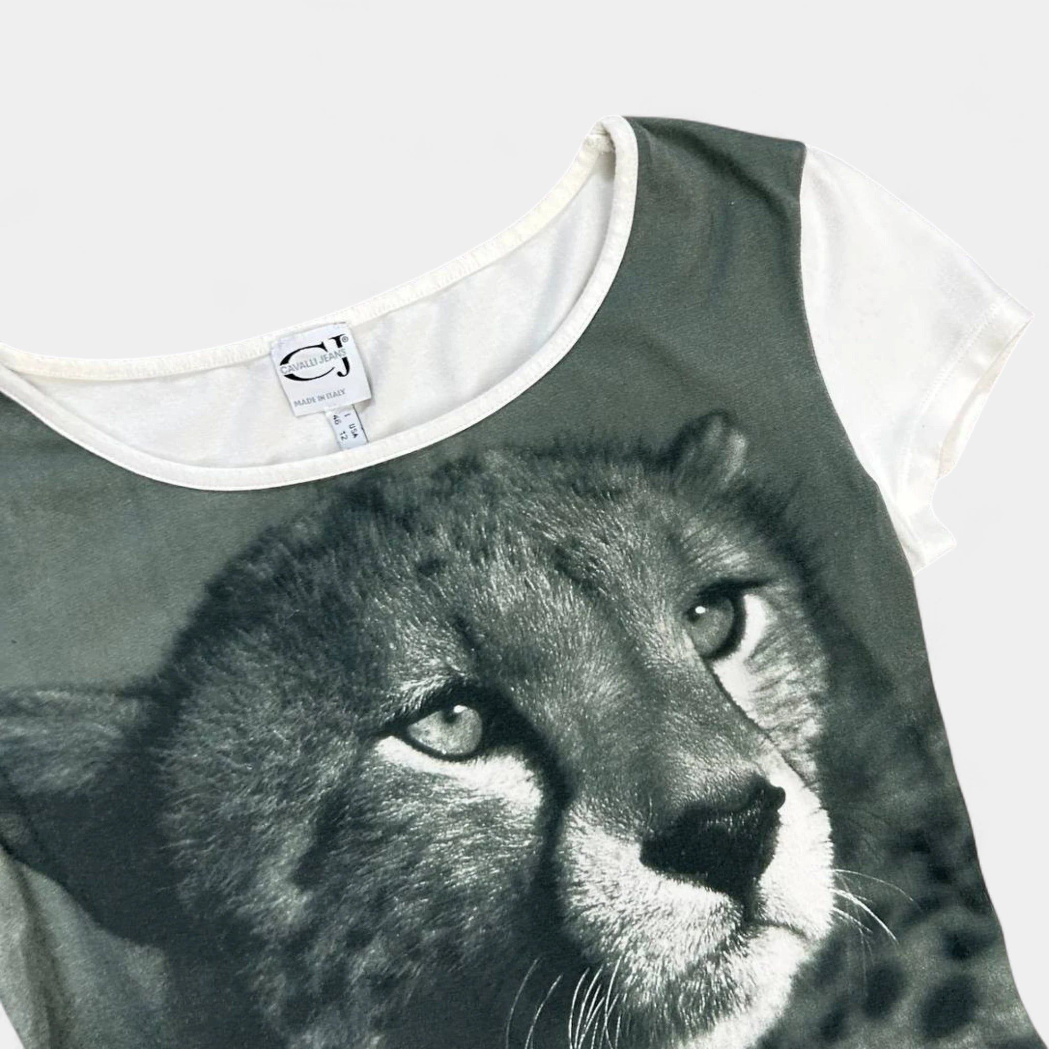 Roberto Cavalli Cavalli Jeans Baby Tee Graphic Tiger Print Size US S / EU 44-46 / 1 - 2 Thumbnail