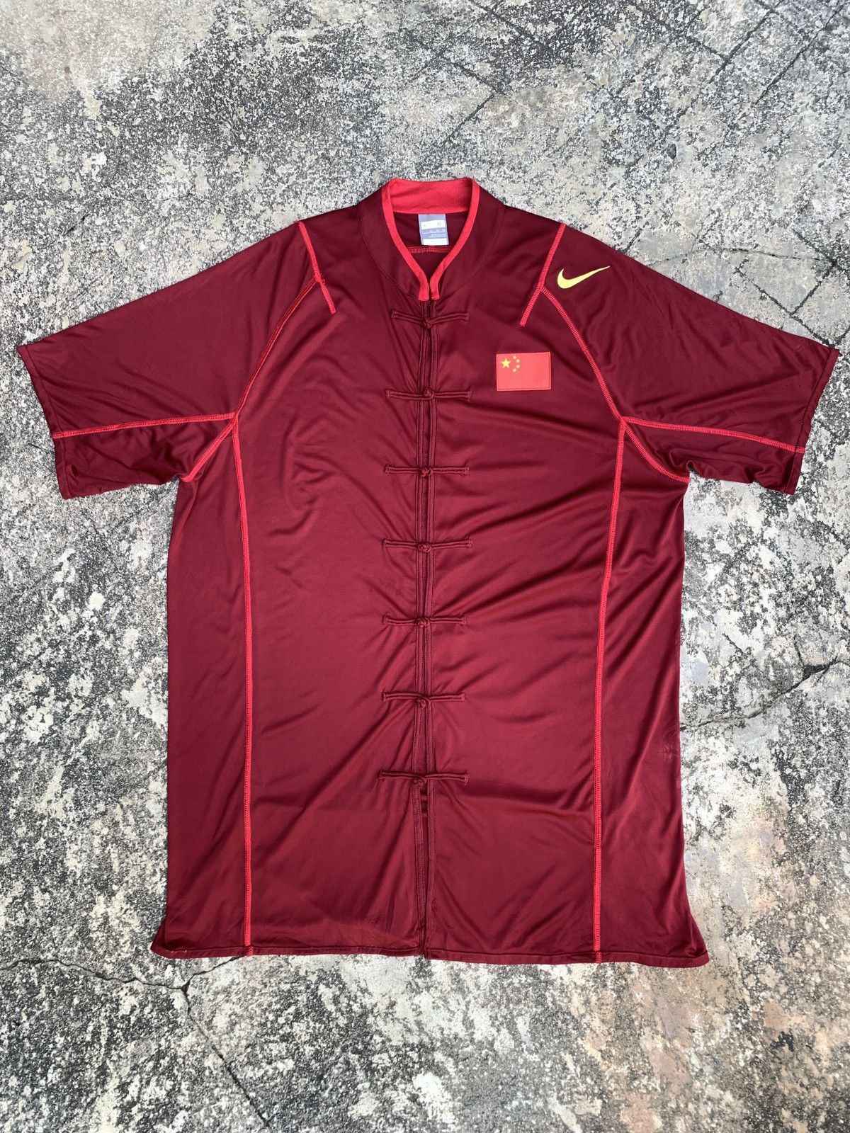 Nike 2007 Nike China Combat DriFit Knotted Button Up Shirt Size US XL / EU 56 / 4 - 1 Thumbnail