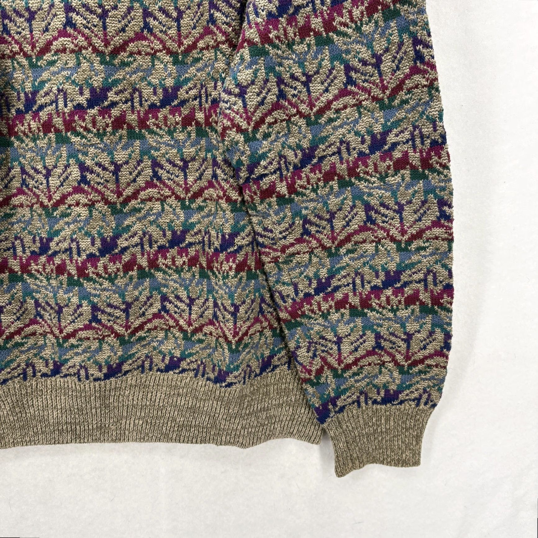 MILLY VINTAGE Frankenmuth Woolen Mill Sweater Mens L Beige Ramie Fair Isle Bavaria 90s Size US L / EU 52-54 / 3 - 3 Thumbnail