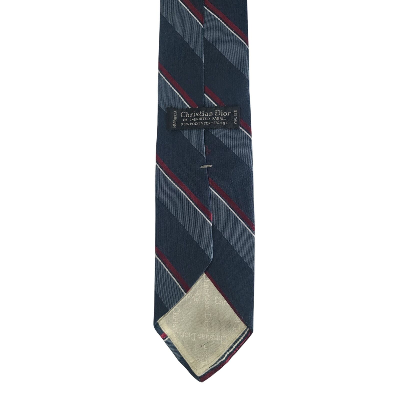 Dior Vintage Christian Dior Designer Striped Blue Mens Tie Size ONE SIZE - 7 Thumbnail