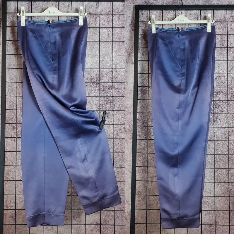 Dior Dior L Size Purple Wool Blend Casual Pants 0089 Size 22" - 1 Thumbnail