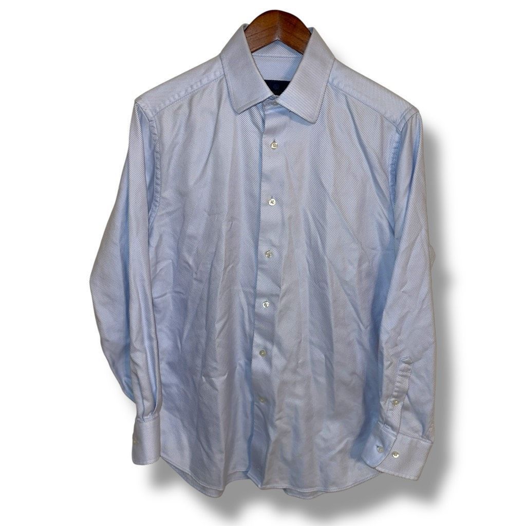 David Donahue Blue David Donahue Trim Fit Dress Shirt Size M 16 32/33 Size US M / EU 48-50 / 2 - 1 Thumbnail