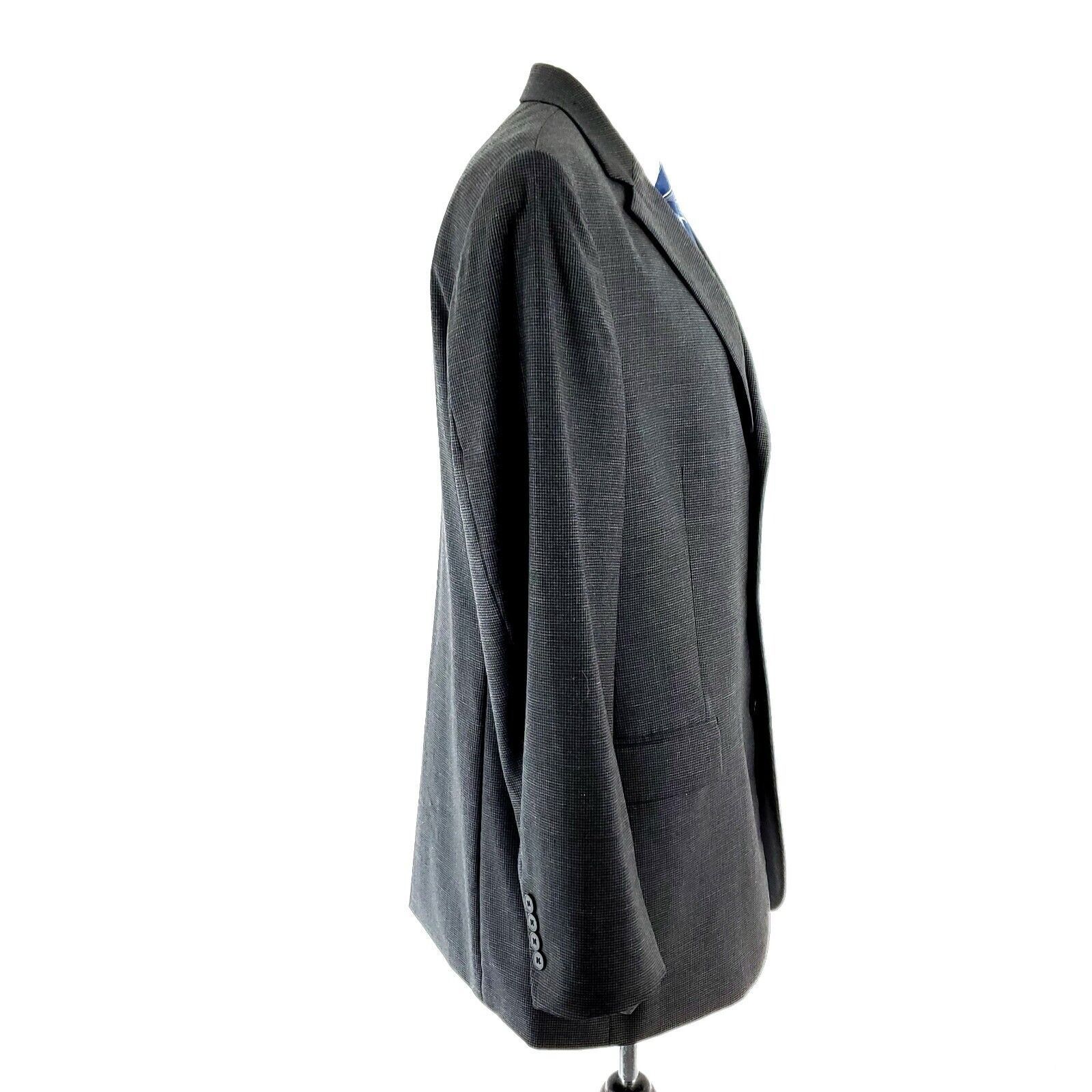 Oscar De La Renta Oscar De la Renta Profile Wool 3 Button Suit Jacket 44L Blac Size 44L - 6 Thumbnail