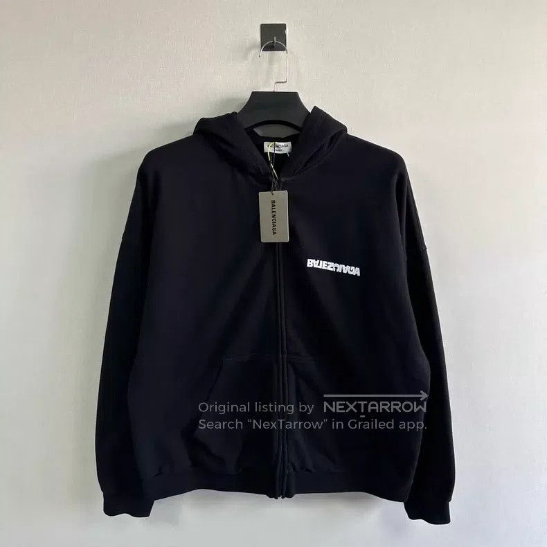 Balenciaga Balenciaga Front and back reversed embroidery zipper hoodi Size US L / EU 52-54 / 3 - 1 Thumbnail