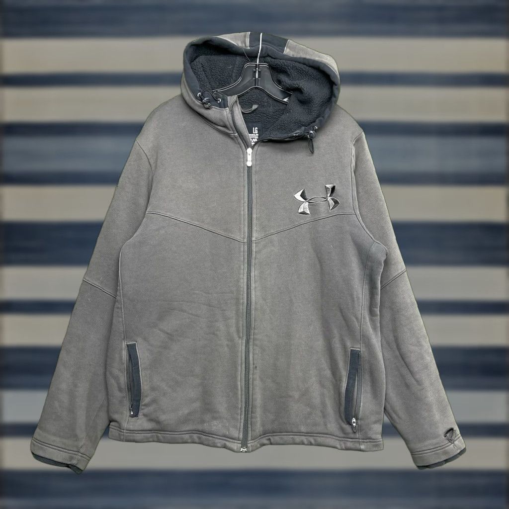 Under Armour Under Armour Jacket Mens L Grey Full Zip Storm Thermal Sweatshirt Charged Storm With Pockets Size US L / EU 52-54 / 3 - 1 Thumbnail