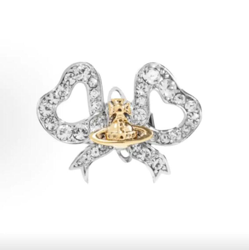 Vivienne Westwood Silver Crystal Heart Earrings 0089