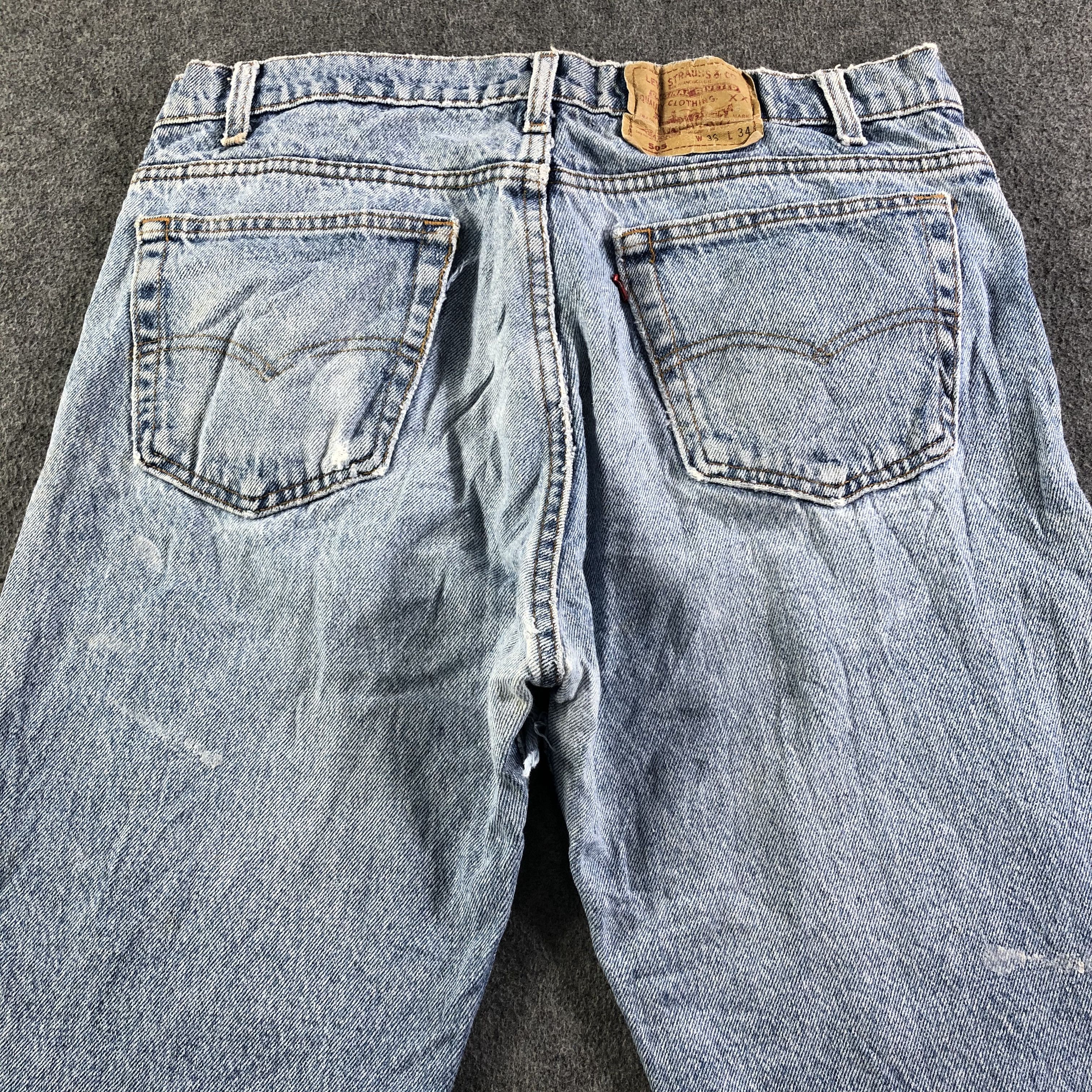 Levi's 90s Vintage Light Wash Levis 505 Jeans-J3265 Size US 35 - 4 Thumbnail