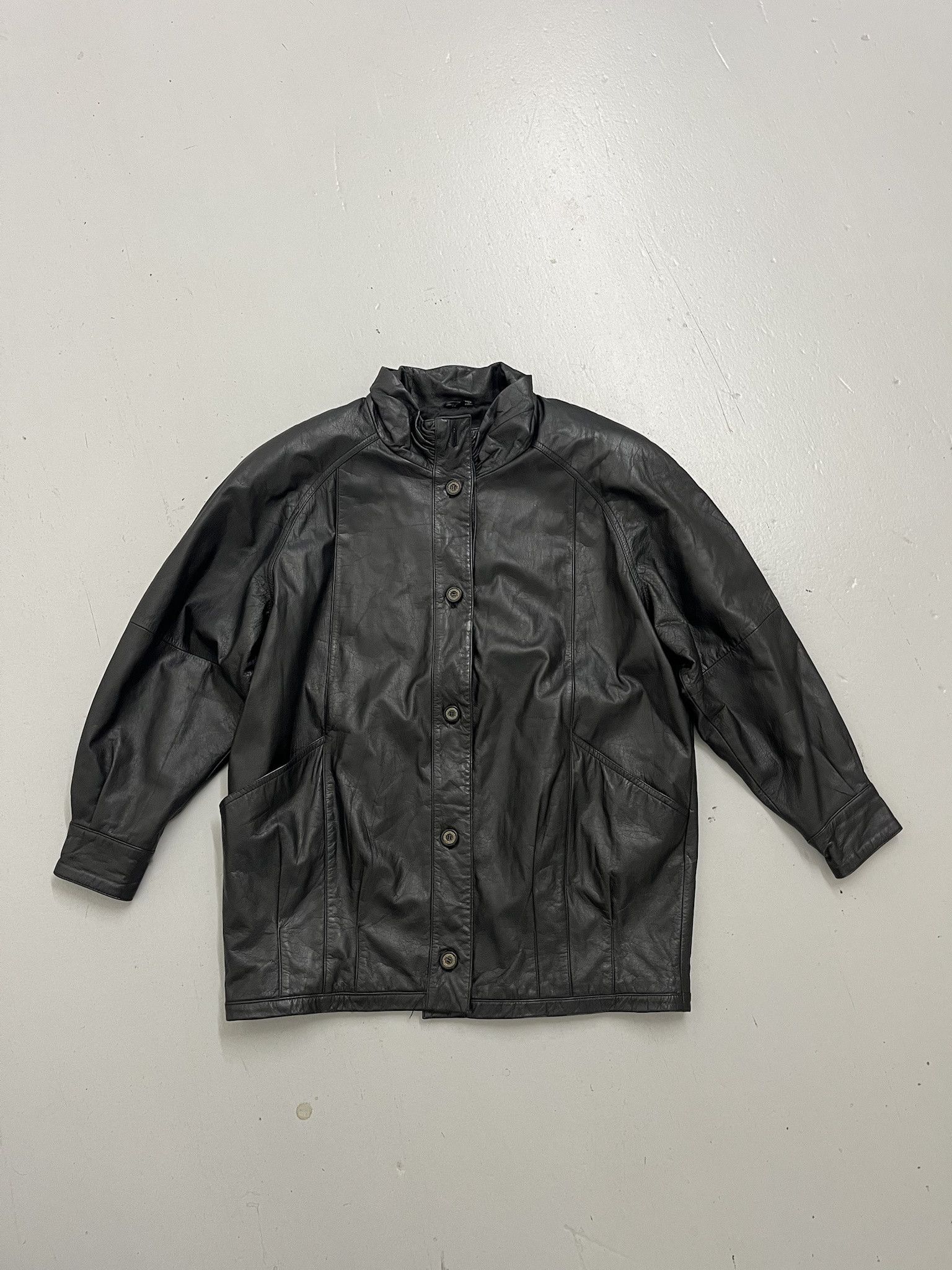 Leather × Wilsons Leather Vintage Leather Jacket 90s Black Leather Jacqueline Ferrer Leather Coat Size M Size US M / EU 48-50 / 2 - 1 Thumbnail