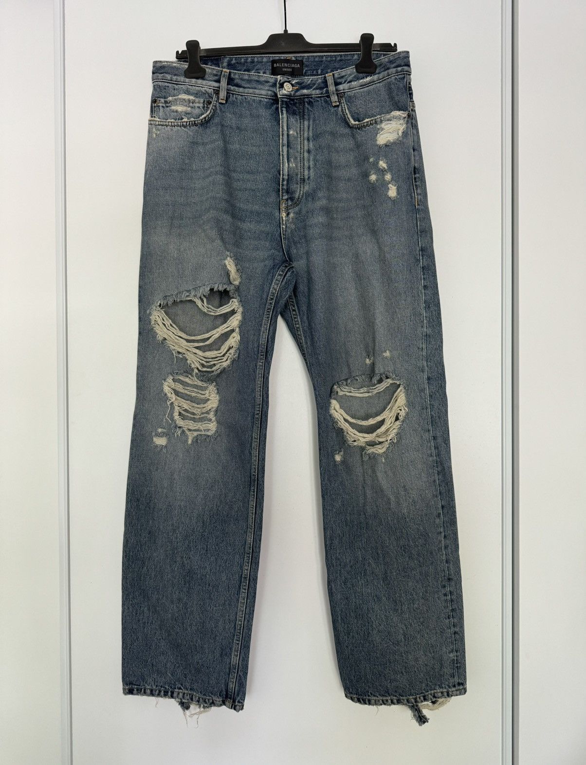Balenciaga Balenciaga Distressed Ripped Denim Pants Size US 36 / EU 52 - 2 Thumbnail