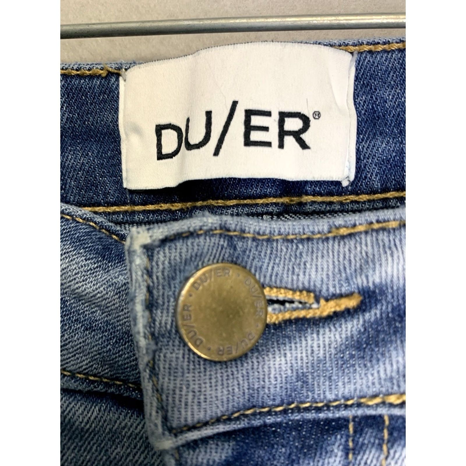 DUER DUER Jeans Mens 29x28 Blue Performance Denim Y2K Dark Wash Regular Fit 5-Pocket Button Zip Size US 29 - 3 Thumbnail