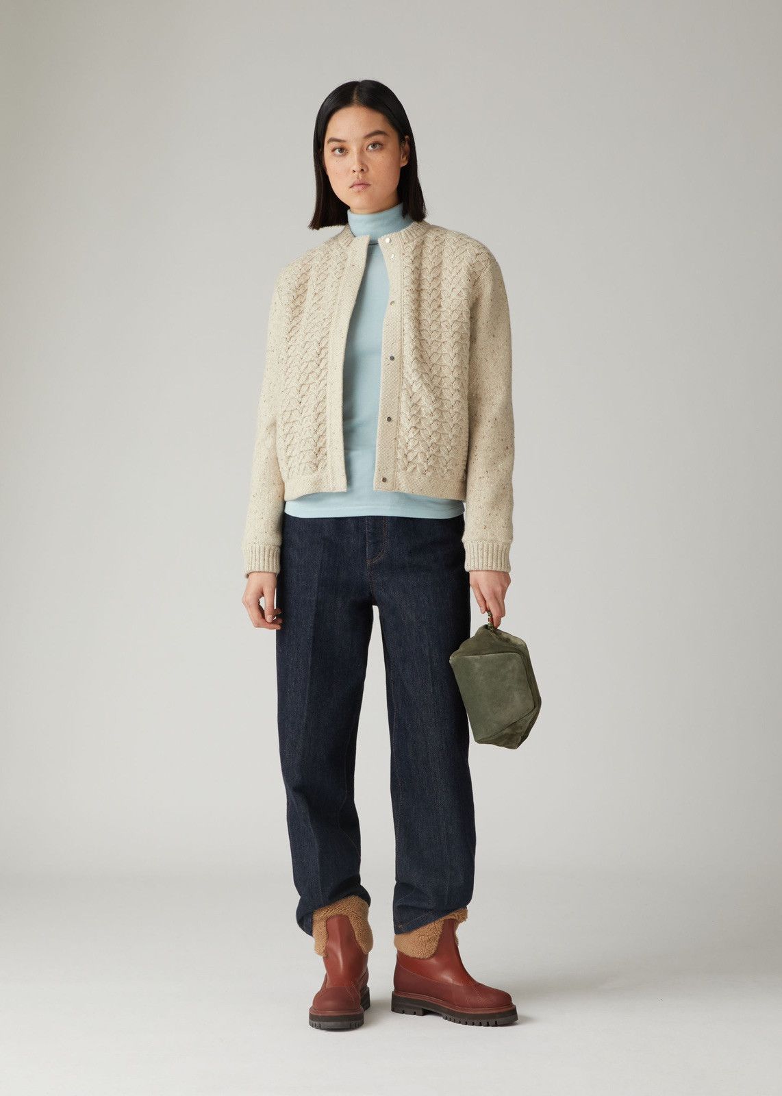 Loro Piana o1srvl11e0125 Roundneck Cashmere Cardigan in Beige Size L / US 10 / IT 46 - 6 Thumbnail