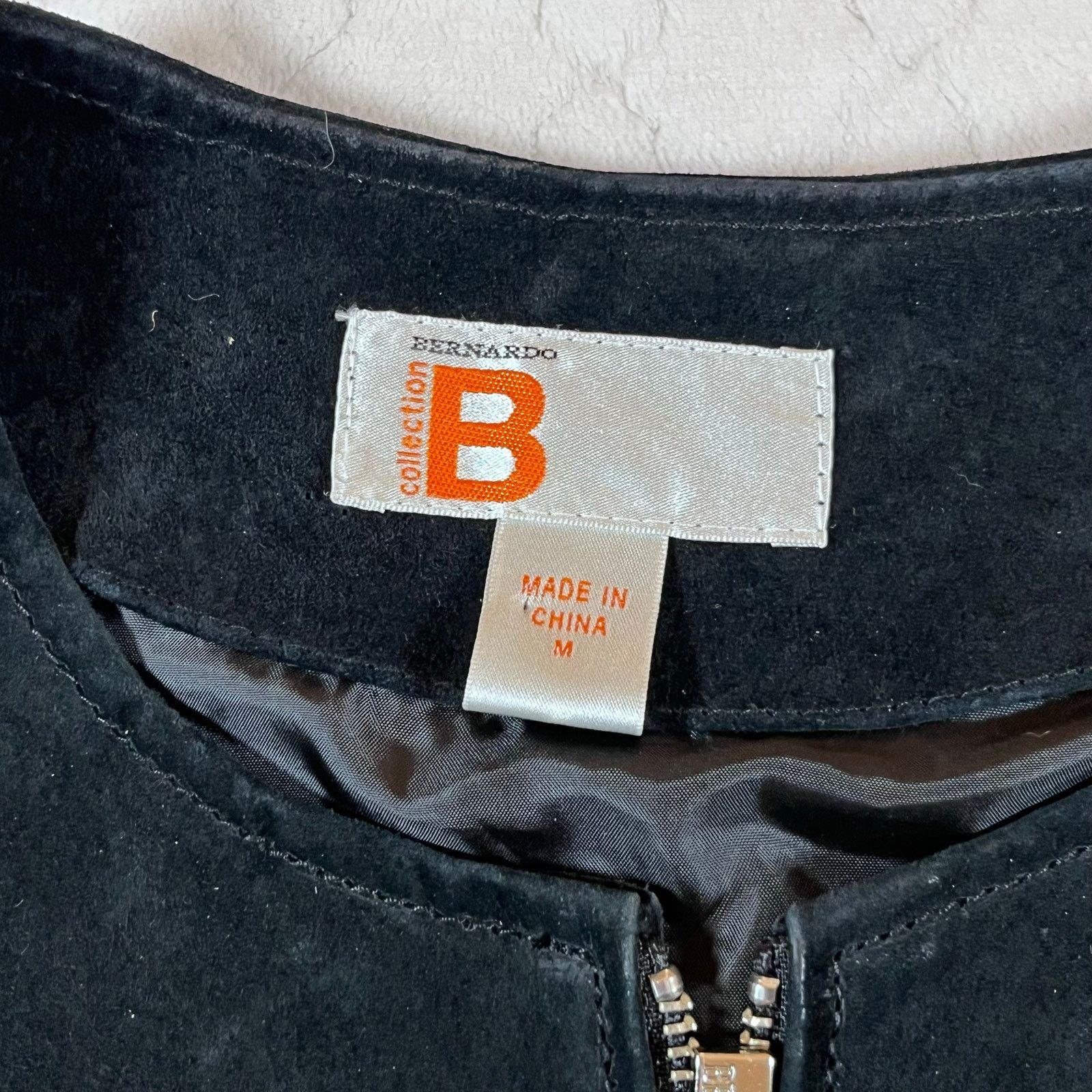 Other Bernardo Collection Black Suede Leather Full Zip Coat Jacket Size M / US 6-8 / IT 42-44 - 3 Thumbnail