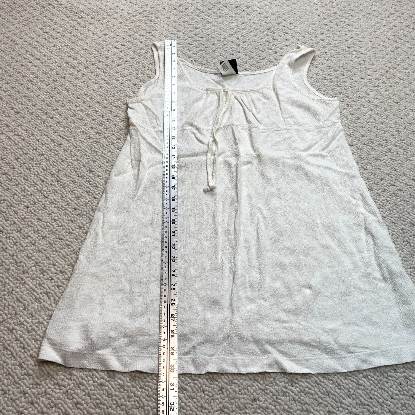 Vintage Dotti Tank Top Shirt Womens XL White Rayon Sleeveless Solid Tie Made in USA Size XL / US 12-14 / IT 48-50 - 2 Thumbnail