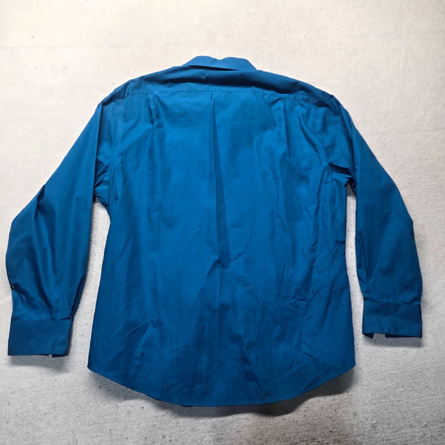 Van Heusen Van Heusen Shirt Mens Slim Solid Blue Poplin Button Up Long Sleeve 17.5 Adult Size US XL / EU 56 / 4 - 7 Thumbnail