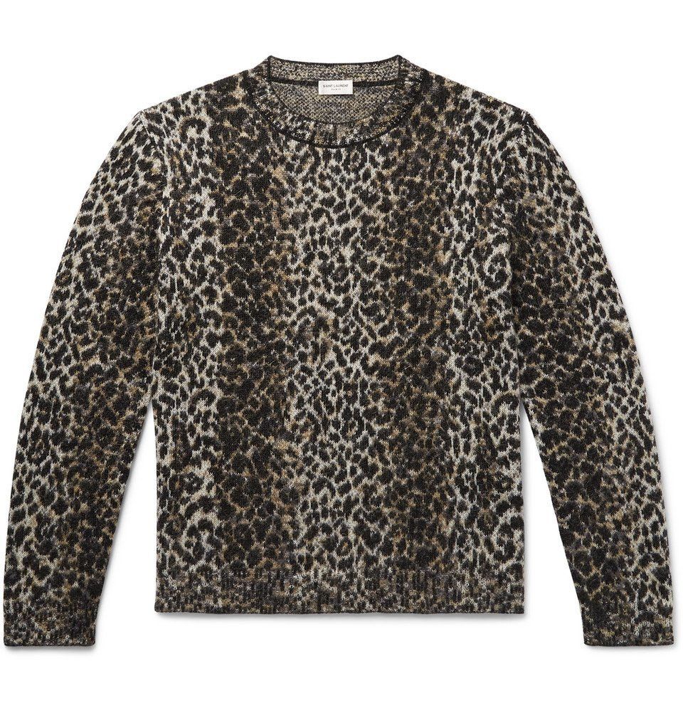 Saint Laurent Paris Saint Laurent Leopard-Jacquard Knitted Sweater Size US M / EU 48-50 / 2 - 6 Thumbnail