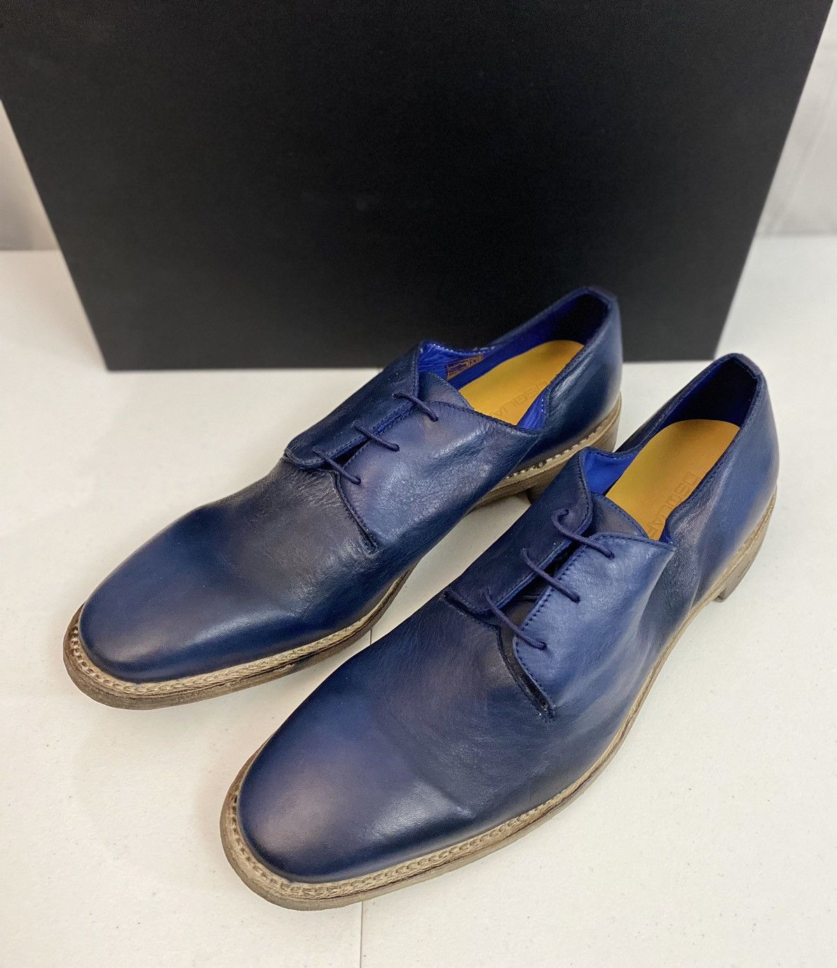 Dsquared2 Dsquared2 🇮🇹 Blu Goodyear Welt Handmade Uni Derby 10.5 NEW Size US 10.5 / EU 43-44 - 13 Thumbnail