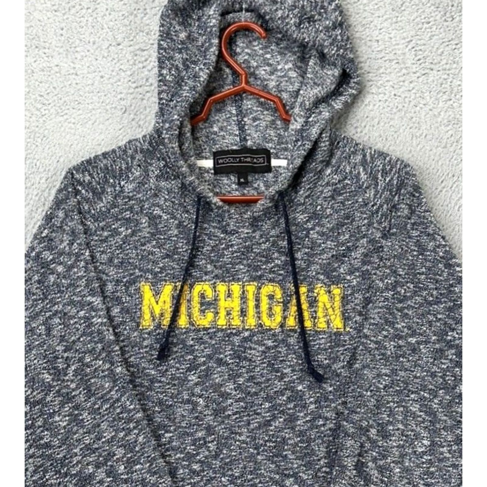 Vintage VINTAGE? No. University Of Michigan Hoodie Men XL Grey Knit Woolly Threads Sweatshirt University Size US XL / EU 56 / 4 - 2 Thumbnail