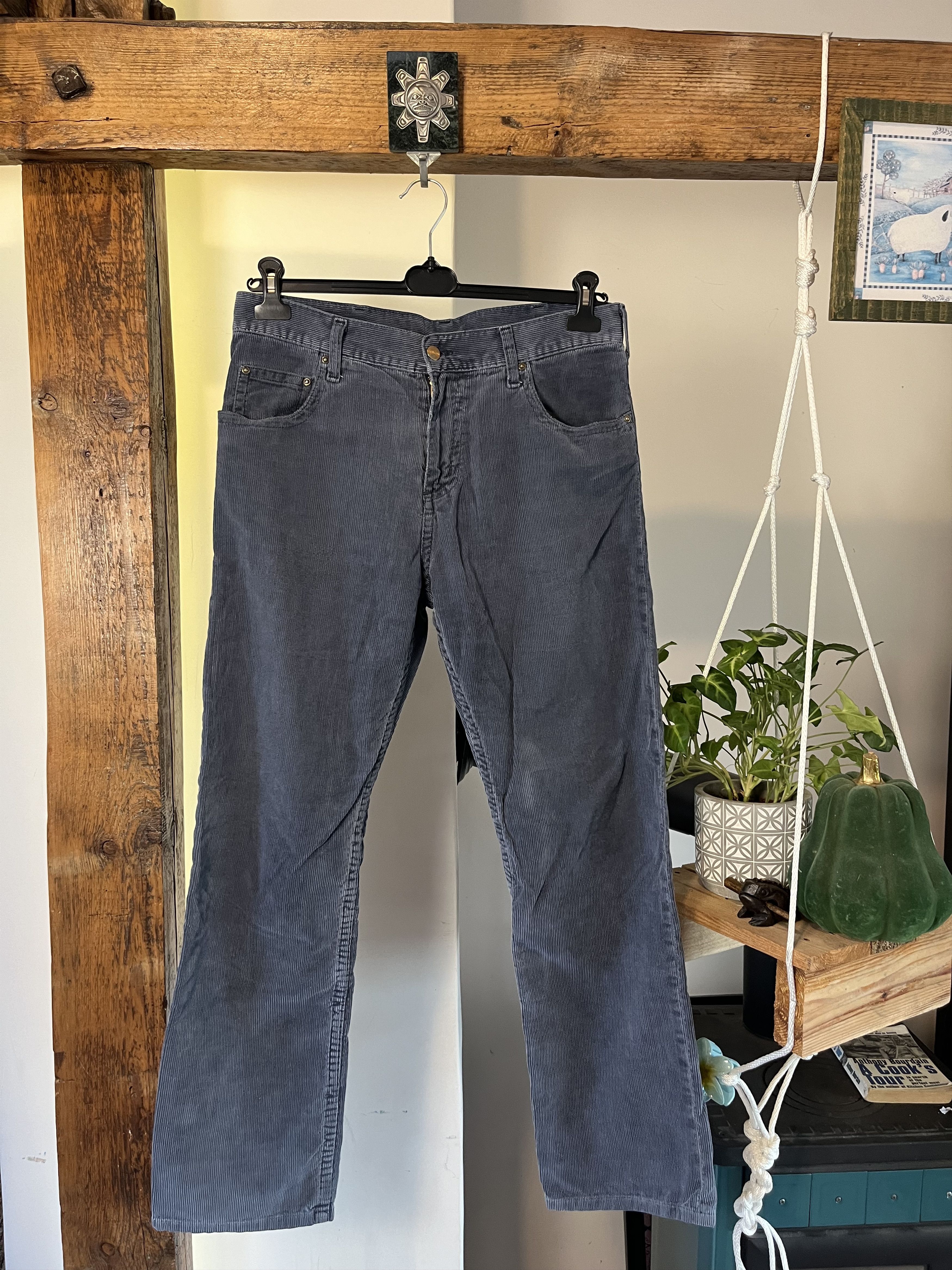 Carhartt × Carhartt Wip × Vintage 90s Carhartt Corduroy Velvet Simple Pants 33x32 Size US 33 - 2 Thumbnail