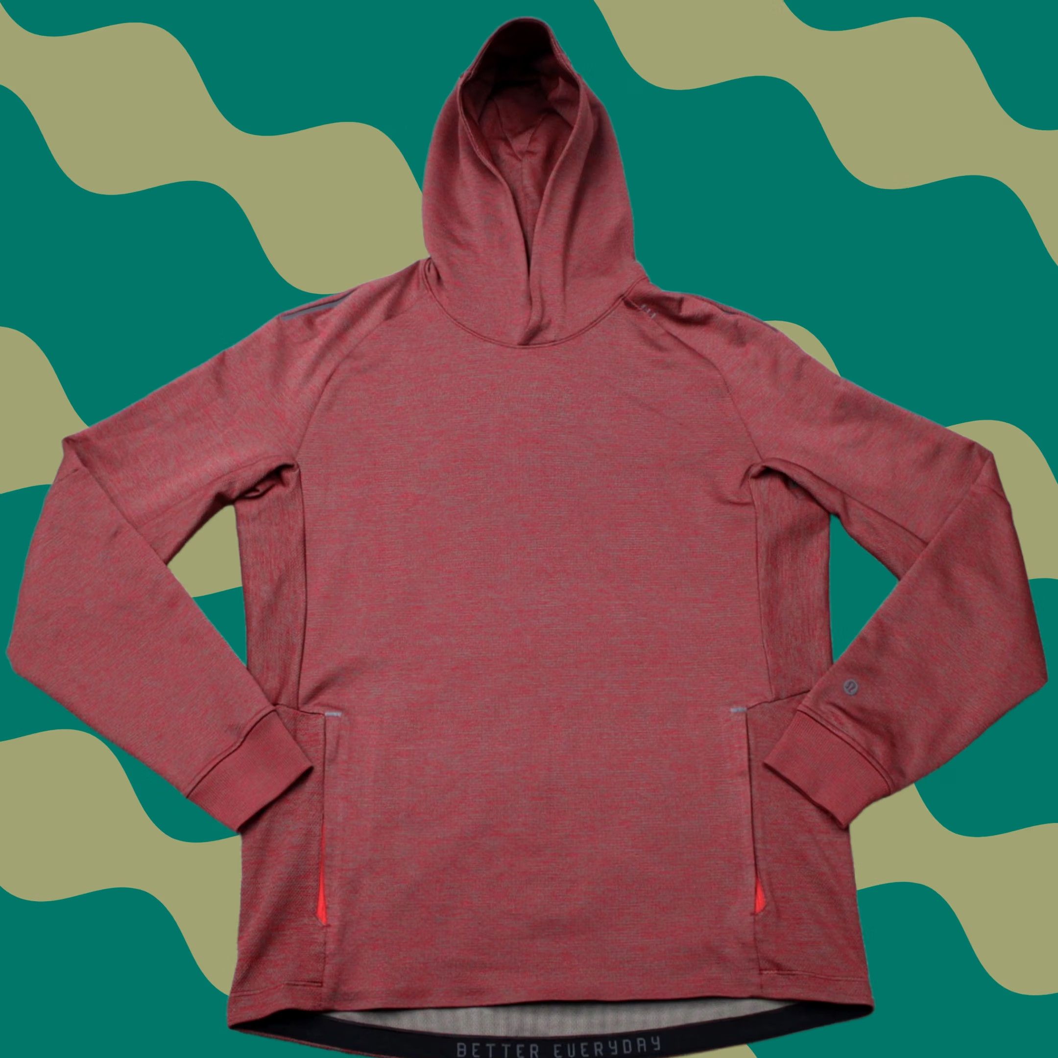 Lululemon Lululemon Hoodie Mens Medium red Textured Tech Hooded Sweatshirt Vented Pullover Size US M / EU 48-50 / 2 - 1 Thumbnail