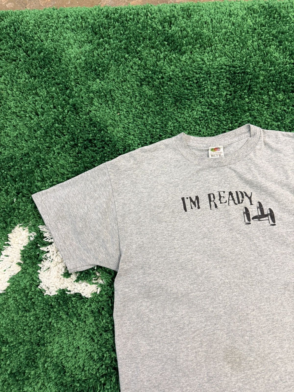 Fruit Of The Loom × Vintage Vintage I'm Ready Bullet Tee Grey XL Gun Size US XL / EU 56 / 4 - 3 Thumbnail