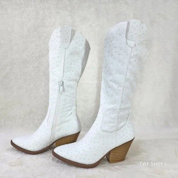 Other Wild One Glamour White / Faux Pearl Stone Glam Country Weste Size US 6 / IT 36 - 6 Thumbnail