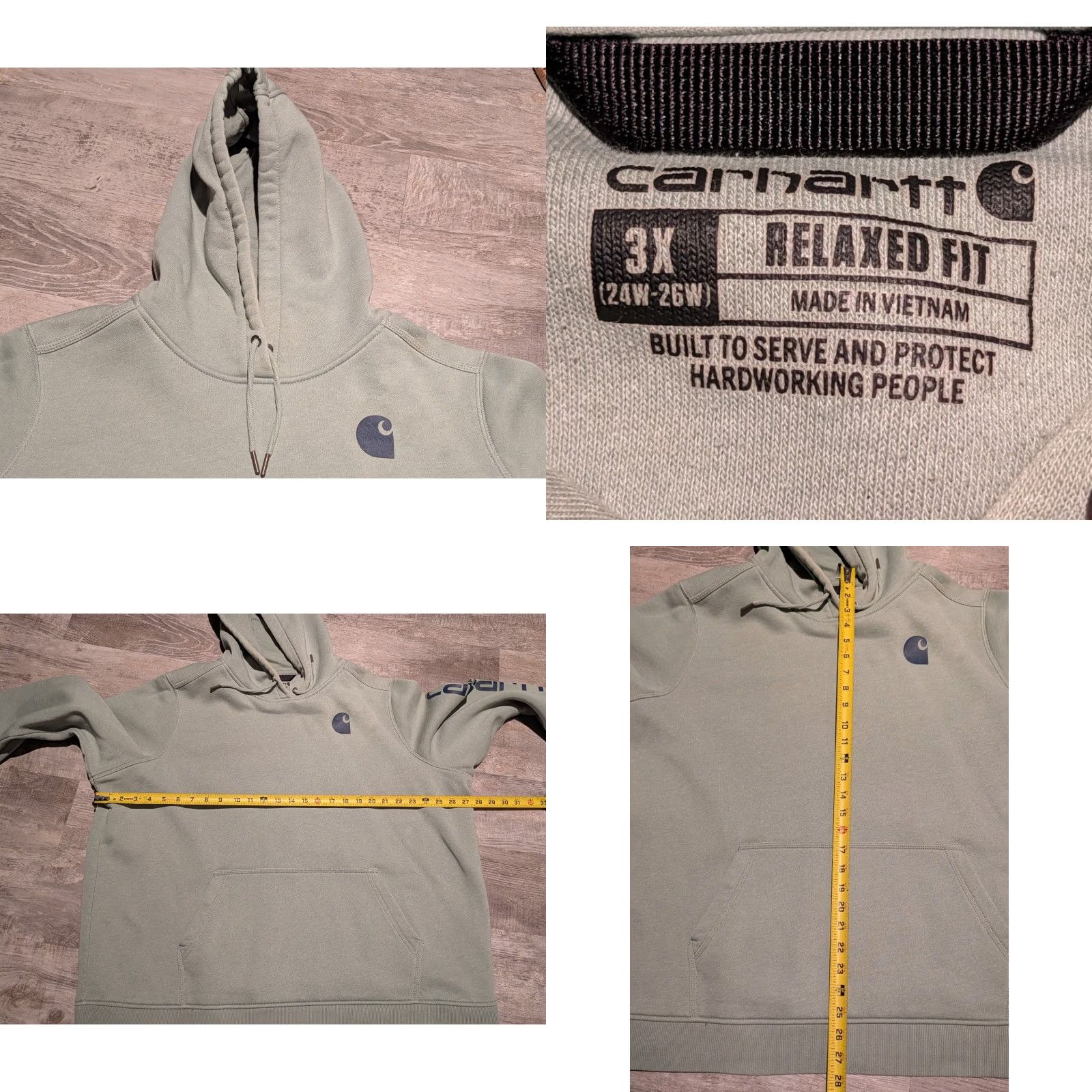 Carhartt Carhartt Sweatshirt Women Clarksburg Graphic Sleeve Mint Green Hooded 3X Activewear Size XXL / US 16-18 / IT 52-54 - 8 Thumbnail