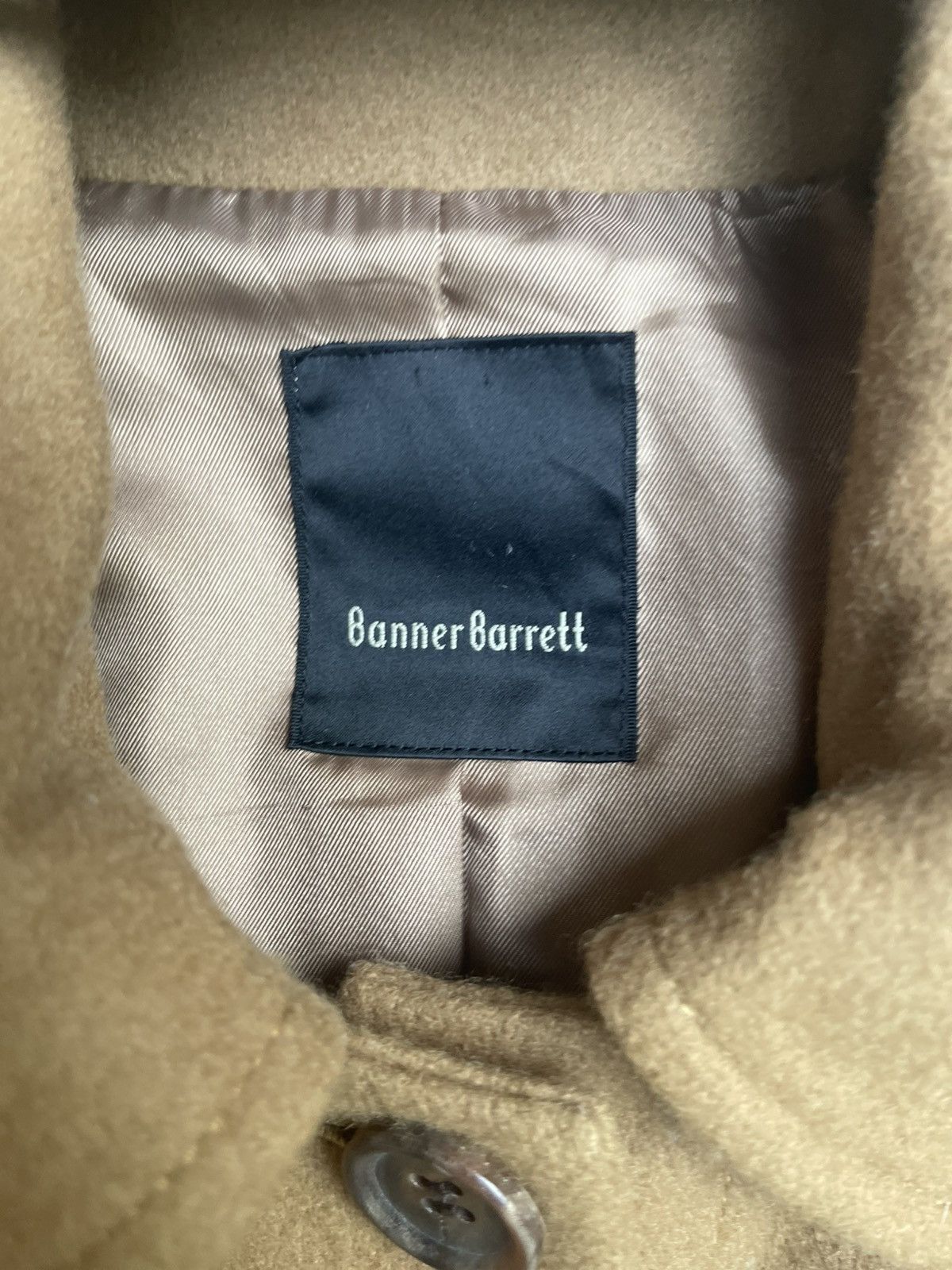 Japanese Brand Banner Barrett Wool Coat Made in Japan Cowhide Patch Size S / US 4 / IT 40 - 3 Thumbnail