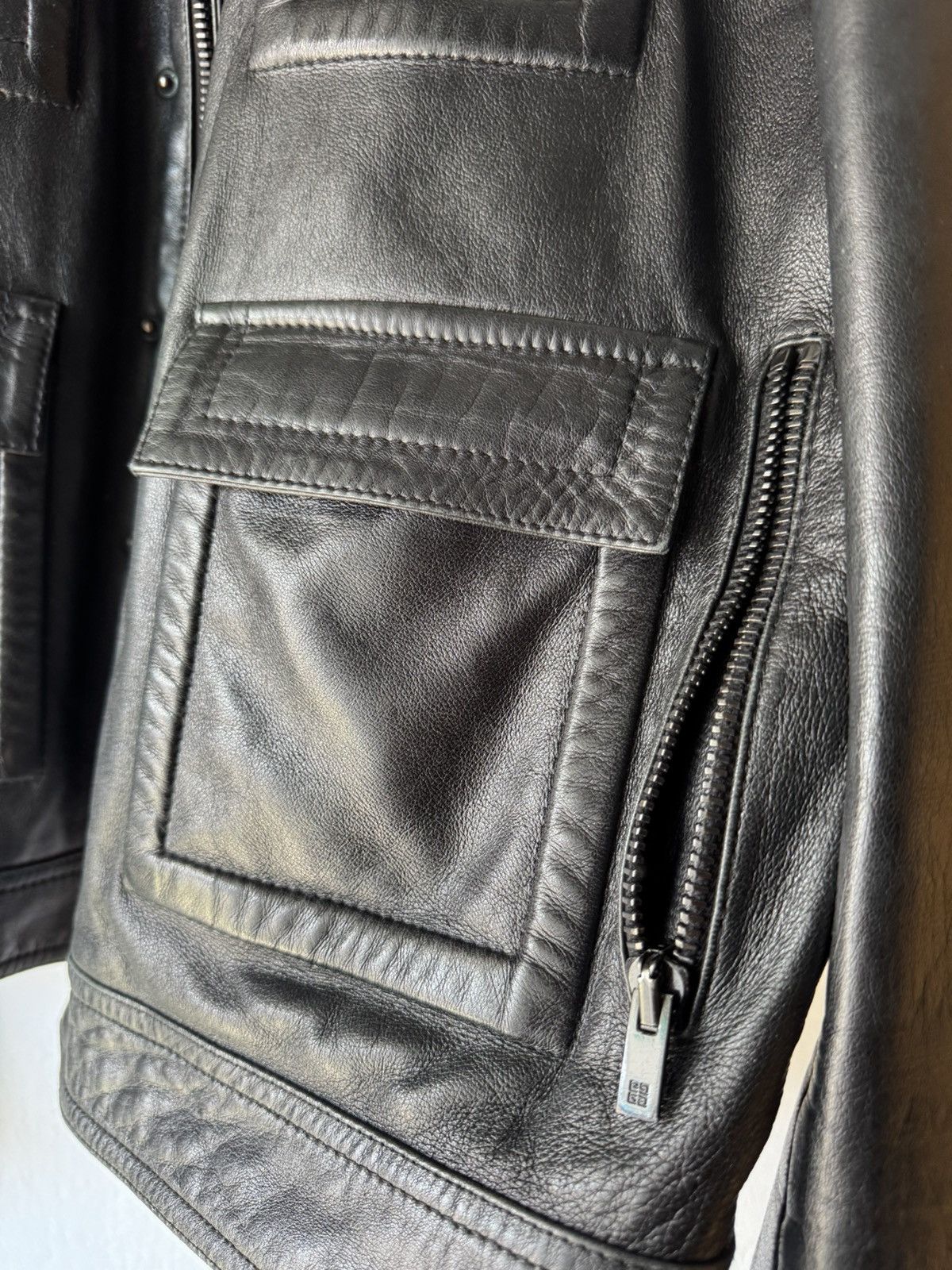 Givenchy Leather Military Multi Pocket Jacket Size US L / EU 52-54 / 3 - 6 Thumbnail
