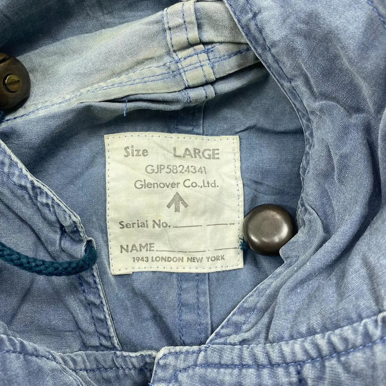Vintage Vintage GLENOVER LONDON M65 Hoodie Indigo Worker Jacket Size US L / EU 52-54 / 3 - 5 Thumbnail