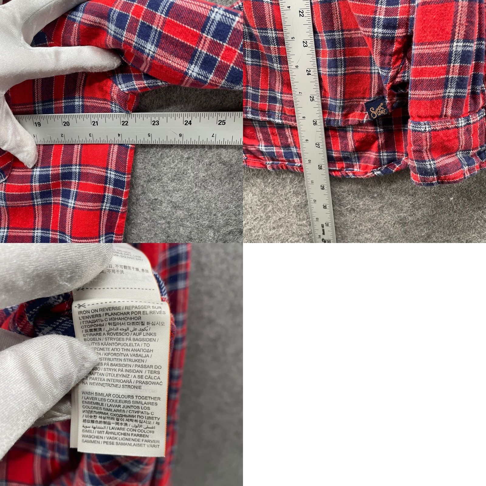 Superdry VINTAGE Superdry Shirt Womens XL Red Blue Plaid Button Down Size XL / US 12-14 / IT 48-50 - 8 Thumbnail