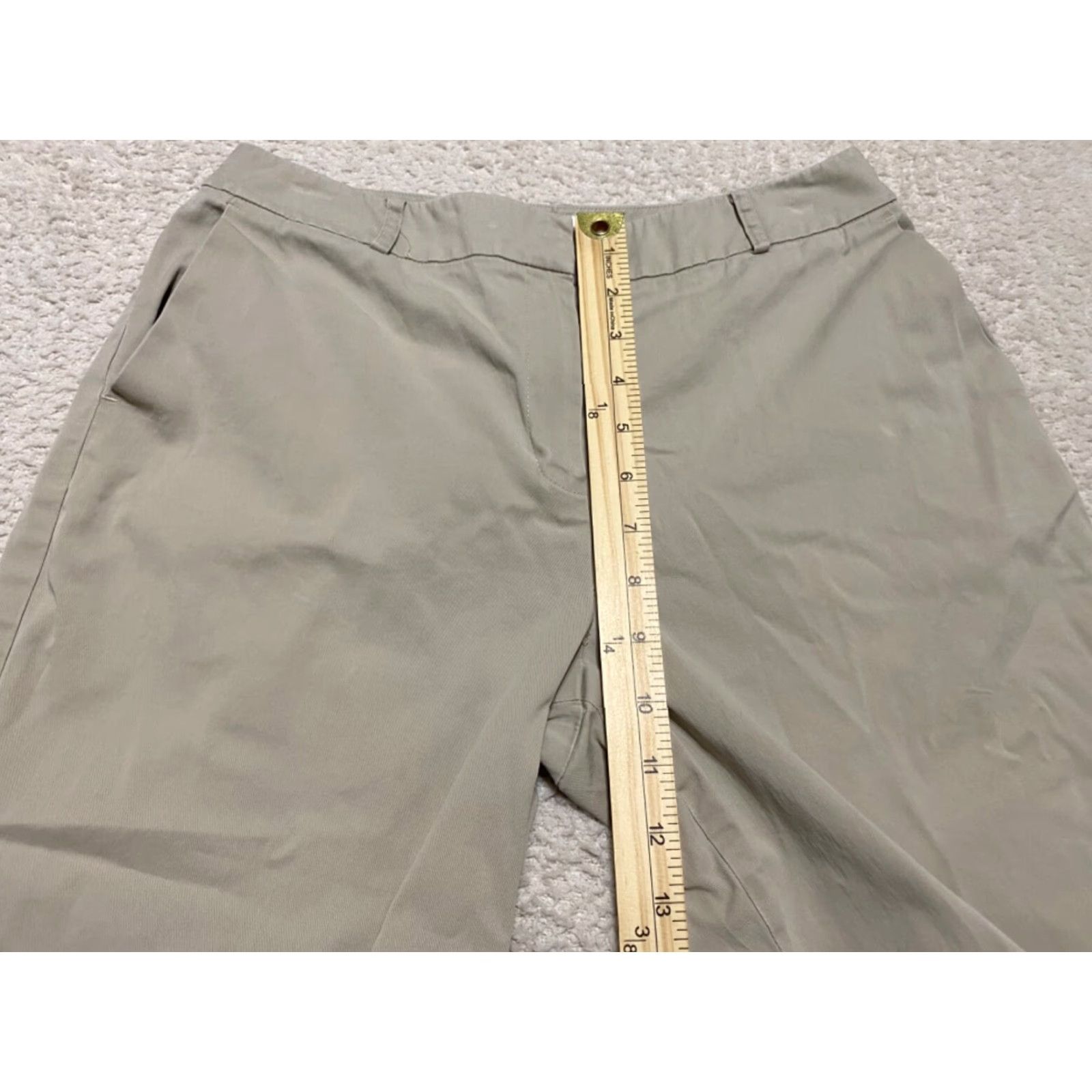 Talbots Talbots Capri Pants Womens 8P Petite Solid Beige Stretch Cotton Mid Rise Capris Casual Pant Pocket Be... Size 28" / US 6 / IT 42 - 4 Thumbnail
