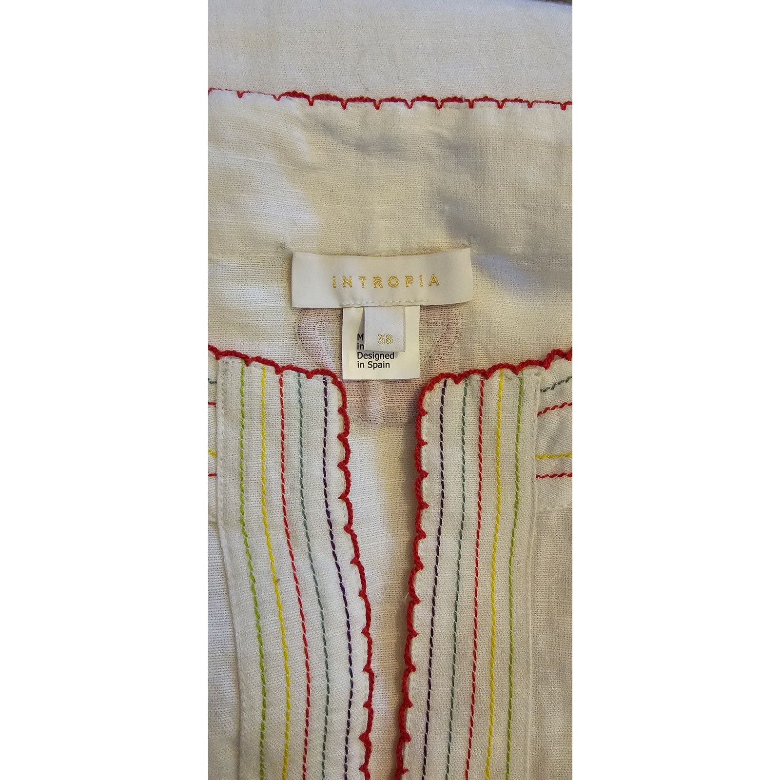 Anthropologie Intropia Needlepoint Embroidered Blouse $260 SIZE 38 MED Size M / US 6-8 / IT 42-44 - 3 Thumbnail