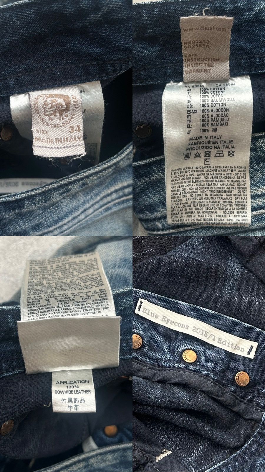 Diesel Diesel Safado Blue Eyecons 2015/1 Denim Jeans Y2K Size US 34 / EU 50 - 18 Thumbnail