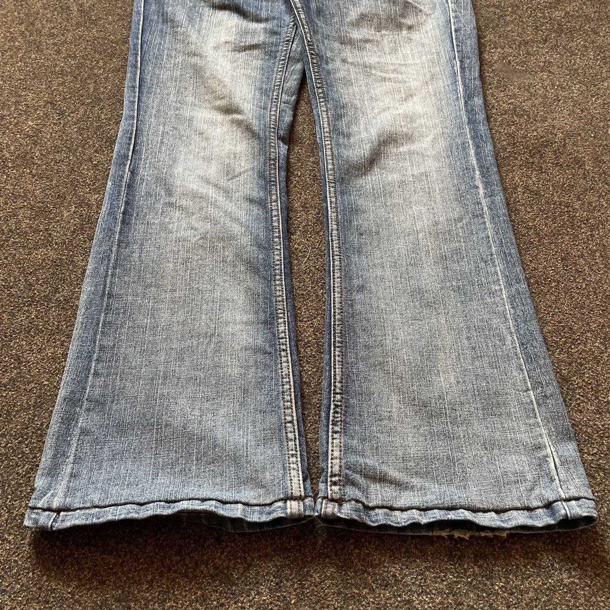 Vintage Vintage Y2K Sun Faded Baggy Flared Jeans Grunge Skater Logo Size 30" / US 8 / IT 44 - 5 Thumbnail