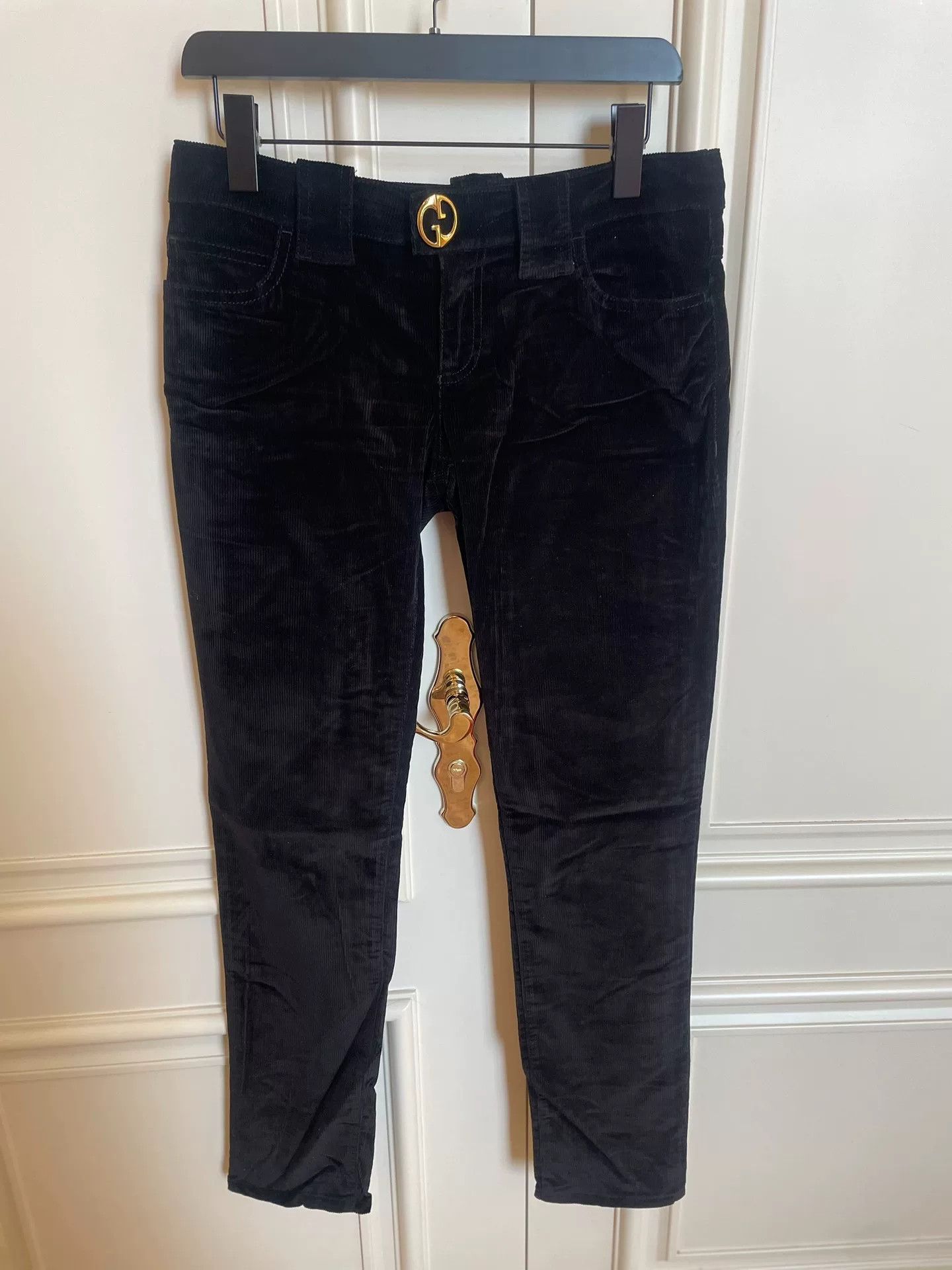 Gucci Gucci Black Corduroy Women's Pants Size 40" / US 18 - 1 Thumbnail