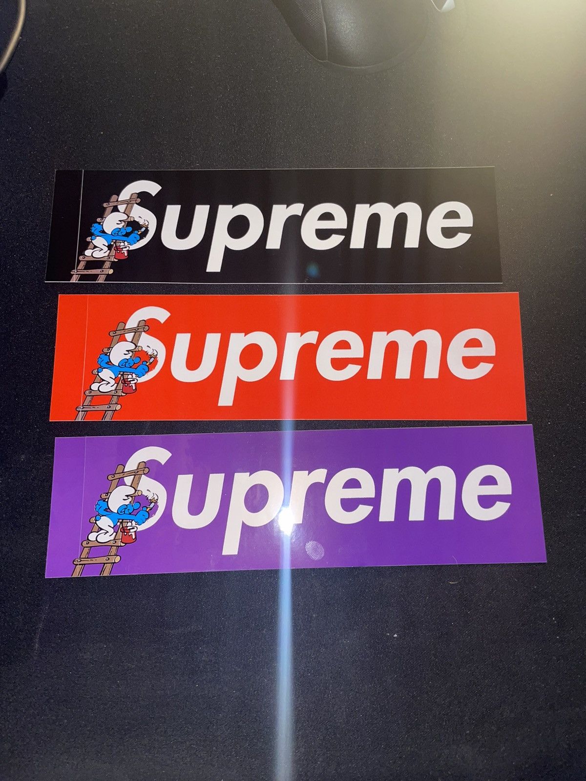 Supreme Smurfs Box Logo Sticker Black 100% Authentic FW20