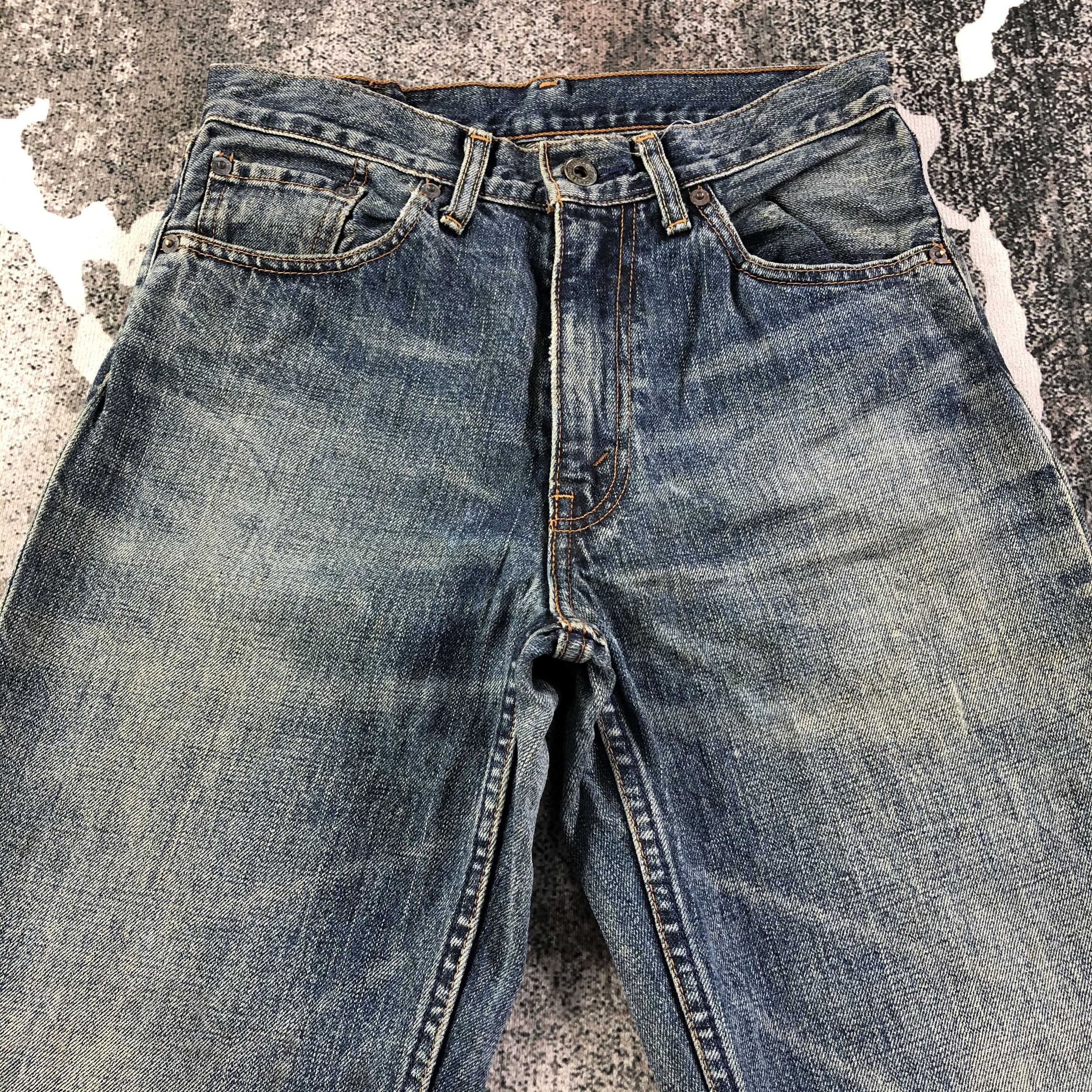 Levi's Vintage 90s Levis 502 Jeans Dirty Blue Wash Denim KJ1909 Size US 28 / EU 44 - 3 Thumbnail
