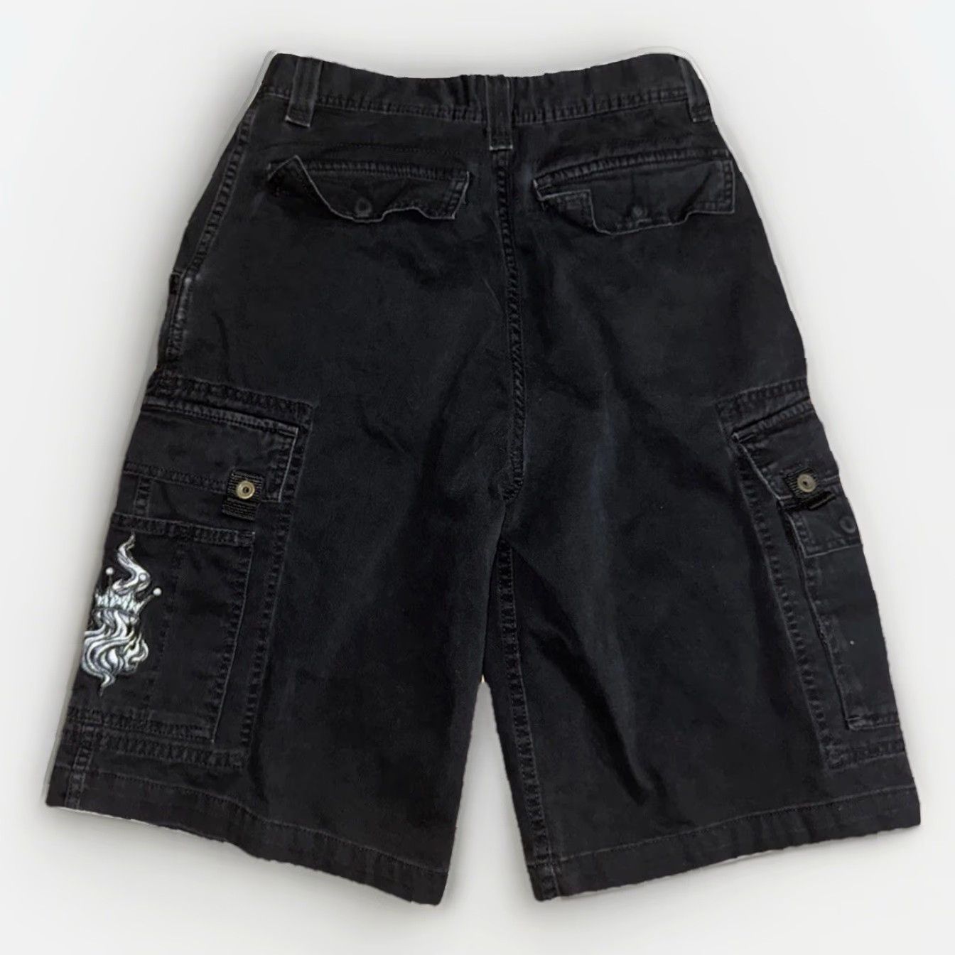 JNCO VINTAGE JNCO Cargo Shorts Black 30 Mens 90s Y2K Skater Workwear Baggy Embroidery Crown Logo Pockets Size US 30 / EU 46 - 7 Thumbnail