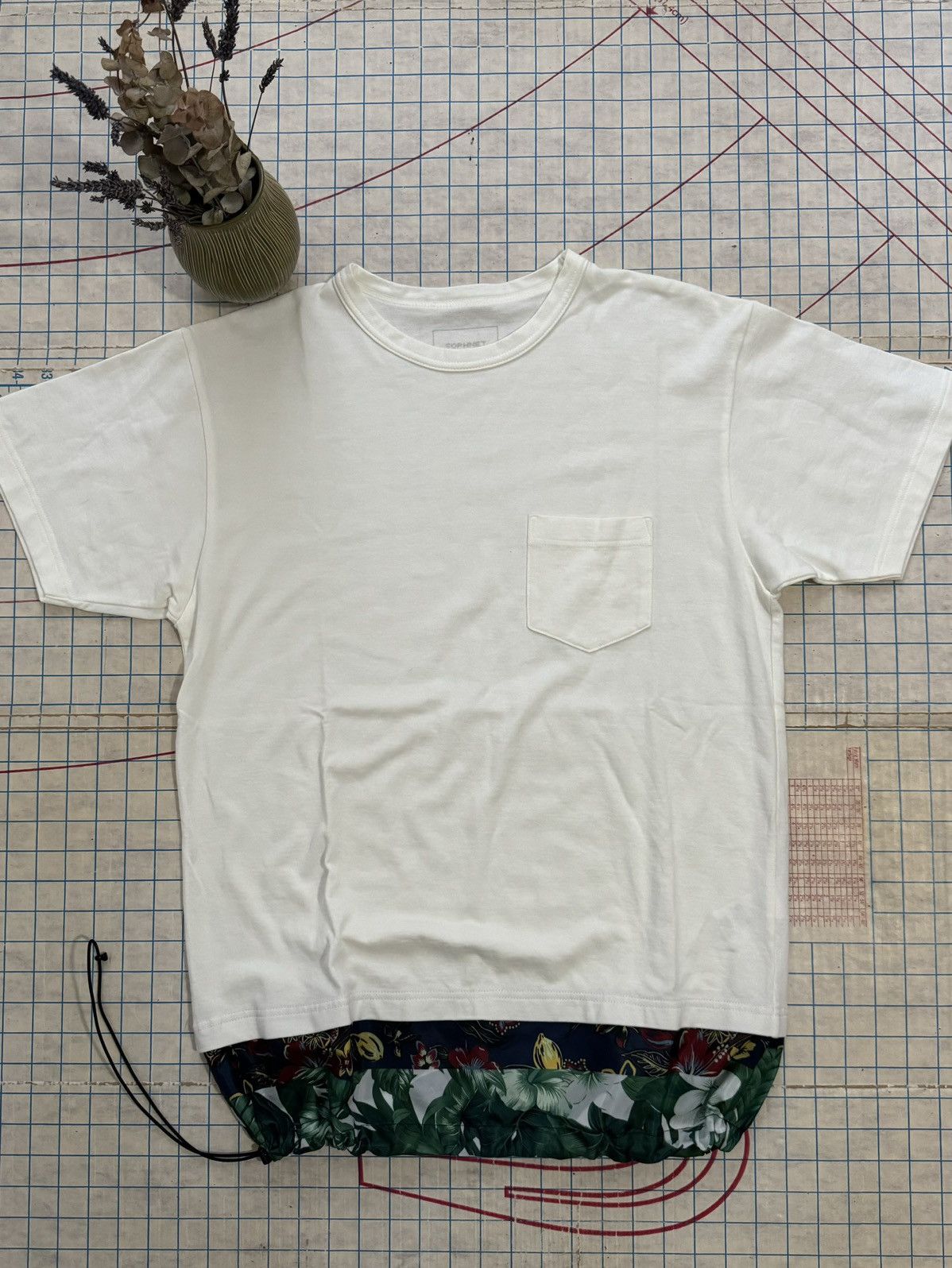 Sophnet Tropical Floral Hem T-Shirt White Size Large