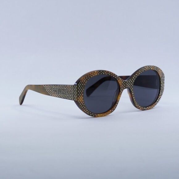 Celine Celine CL4240IS 53A Sunglasses Shiny Havana with Gold Studs Size ONE SIZE - 1 Thumbnail