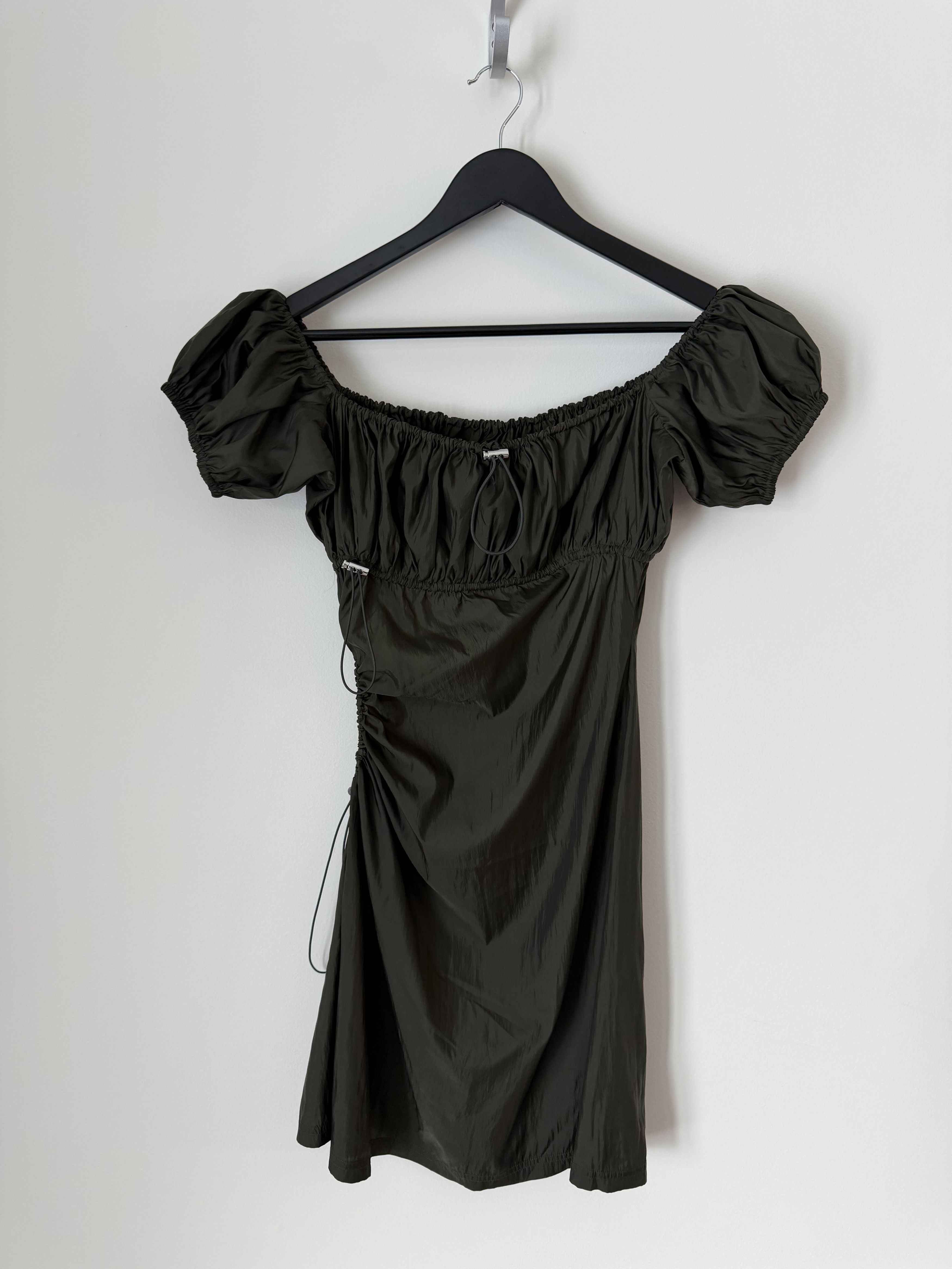 Heaven by Marc Jacobs Off Shoulder Gathered Dress Dark Green -  threedaughtersproperties.com