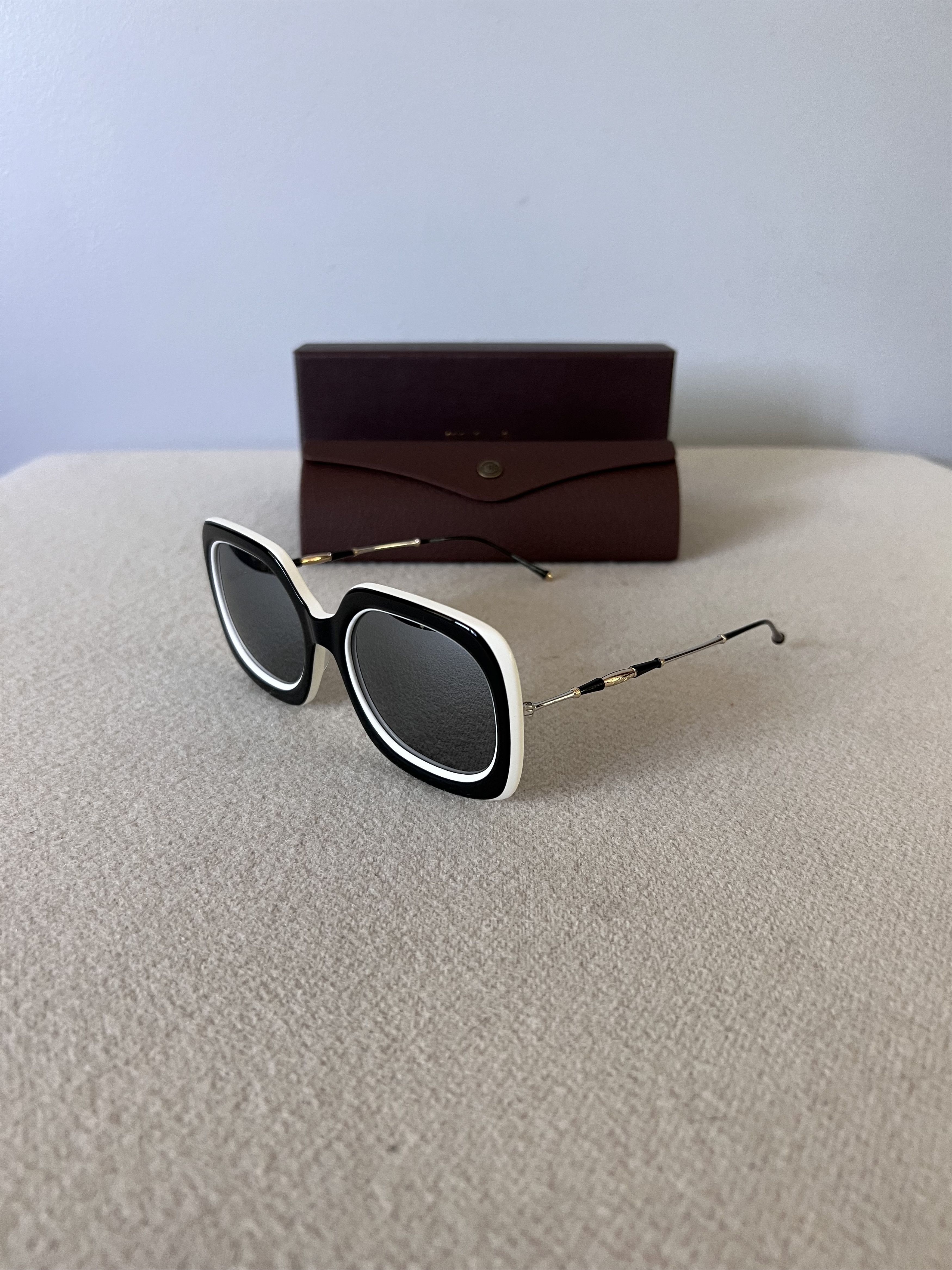 Matsuda Matsuda M2035 Sqaure Sunglasses in Black White Size ONE SIZE - 1 Thumbnail