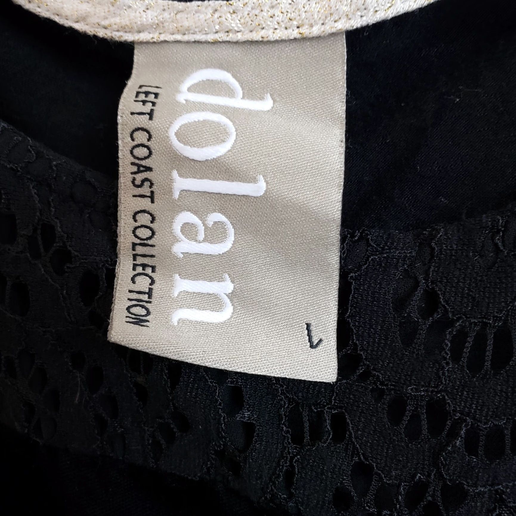 Vintage Dolan Left Coast Womens Top Sz Large Black Velvet Lace Short Sleeve Blouse Size L / US 10 / IT 46 - 5 Thumbnail