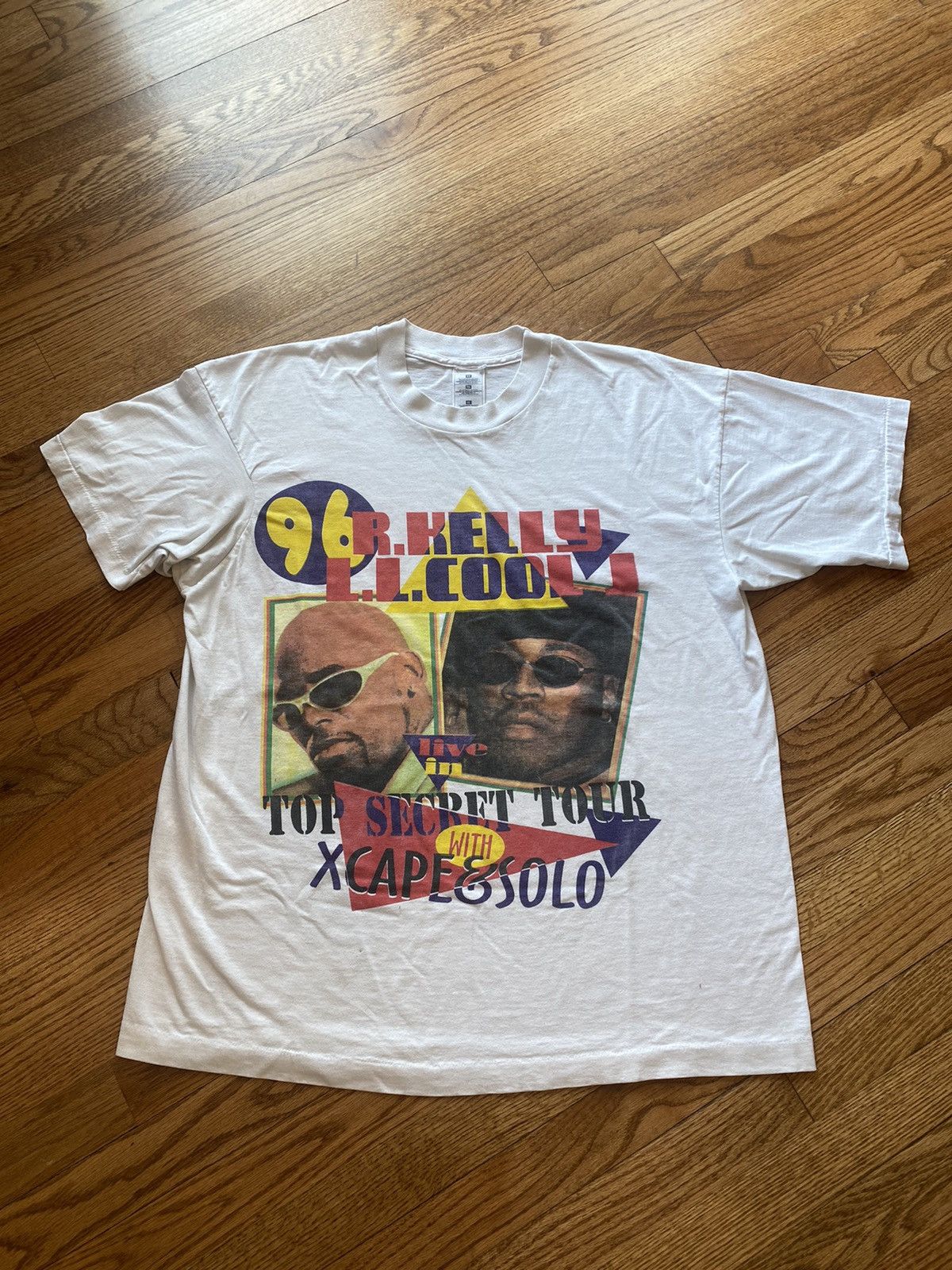 image of 1996 R Kelly X L.l. Cool J Rap Tee in White, Men's (Size XL)