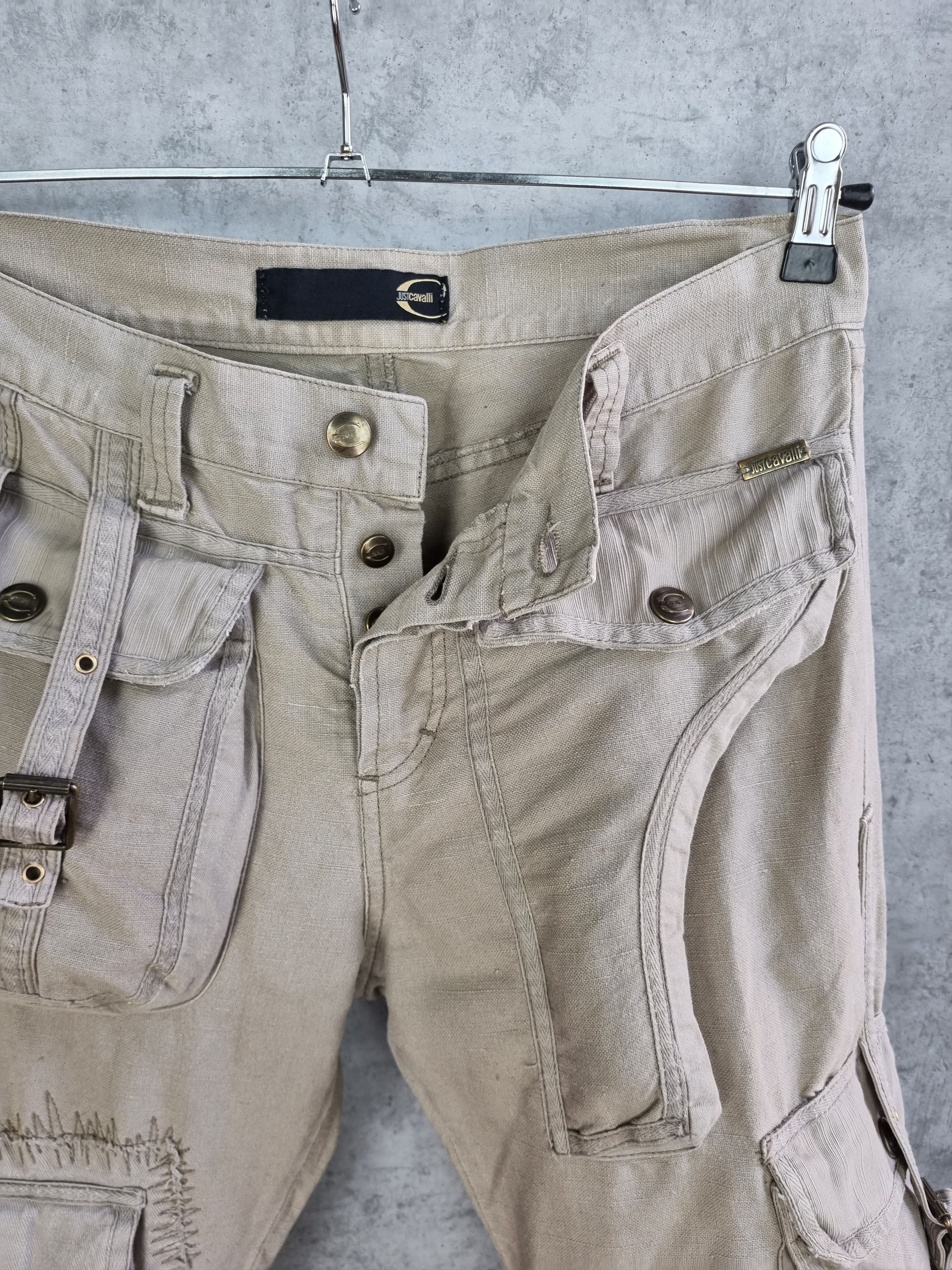 Just Cavalli 2006 Just Cavalli Cargo Gun Pocket Utility Linen Pant Size US 30 / EU 46 - 7 Thumbnail