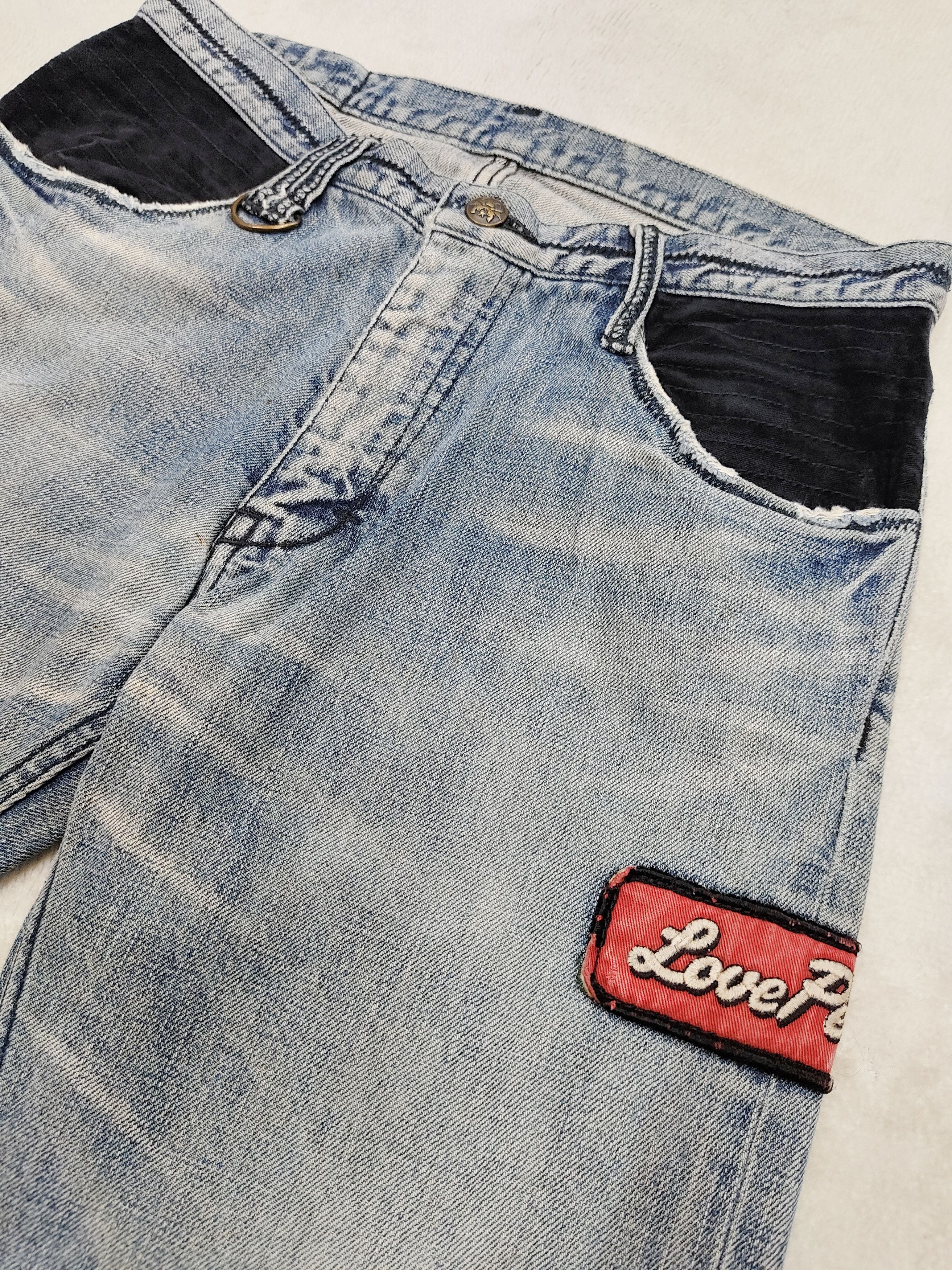 Roar ROAR🇯🇵 Punk "Love Peace" Crossgun Distressed Wash Jeans Size US 30 / EU 46 - 4 Thumbnail