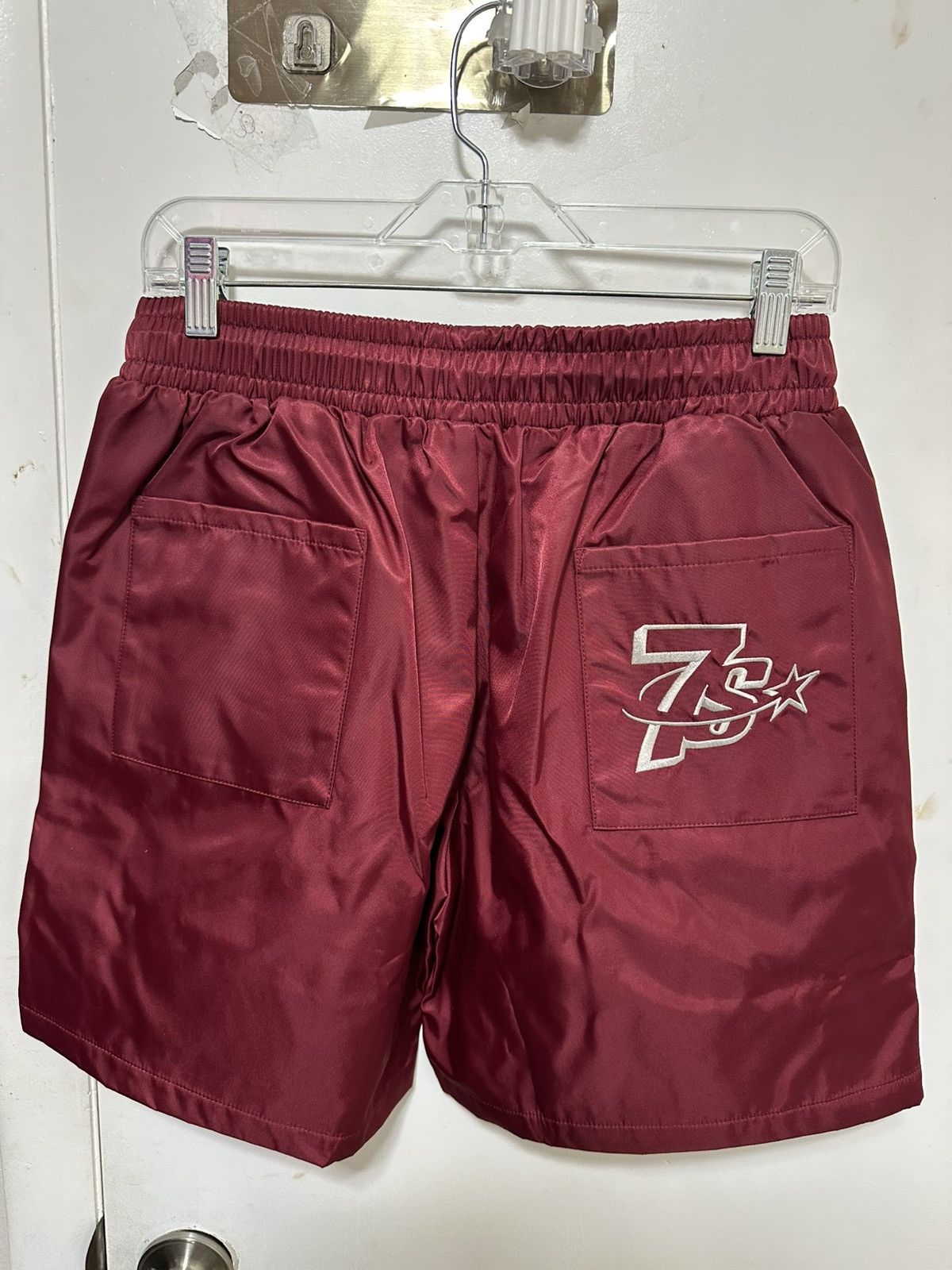 TRIPLE SEVENS Triple Sevens Red Nylon Button Shorts Size US 28 / EU 44 - 4 Thumbnail