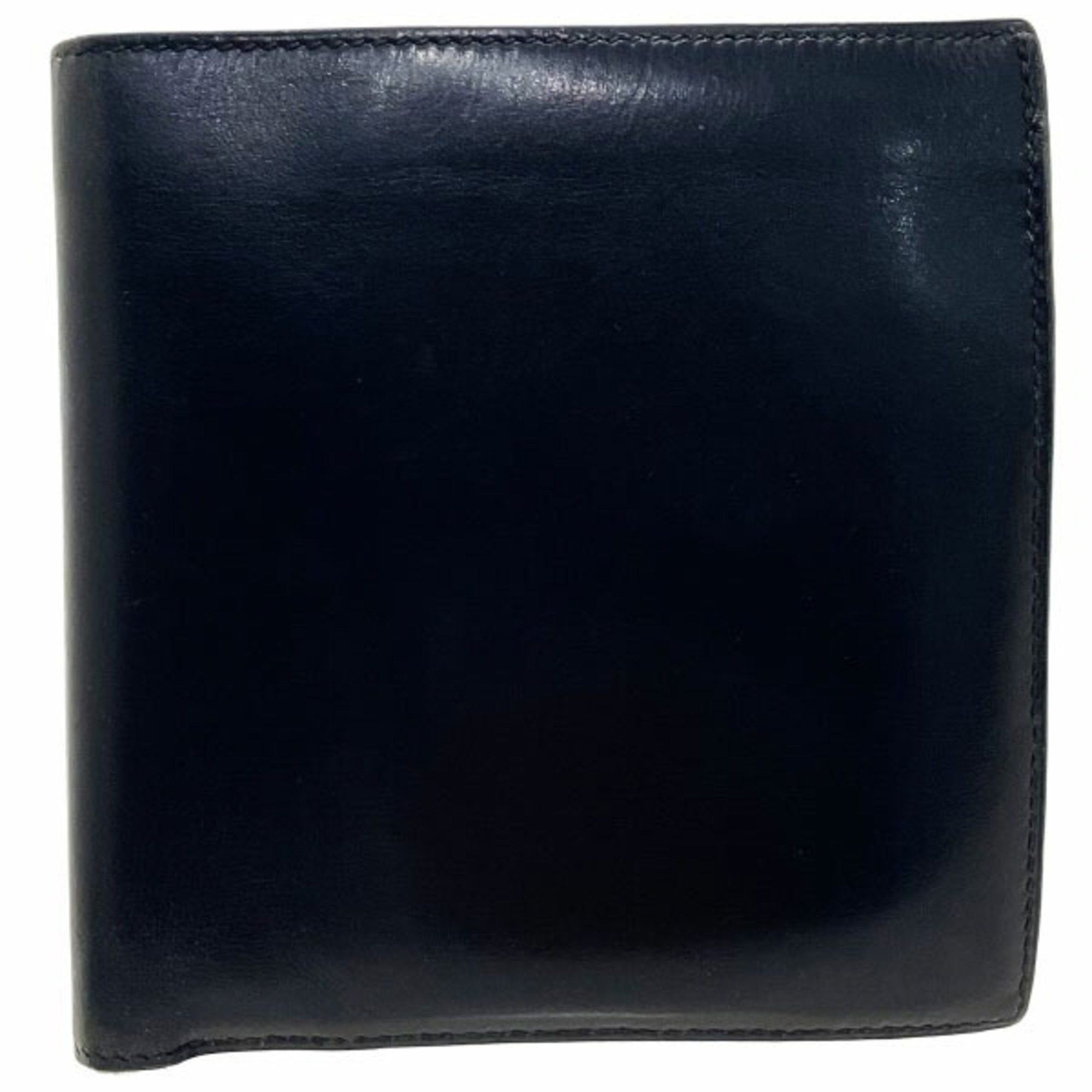 Hermes Hermes Wallet Bi-fold Leather Black HERMES ○E Engraved Compact ASK-14327 Size ONE SIZE - 1 Thumbnail