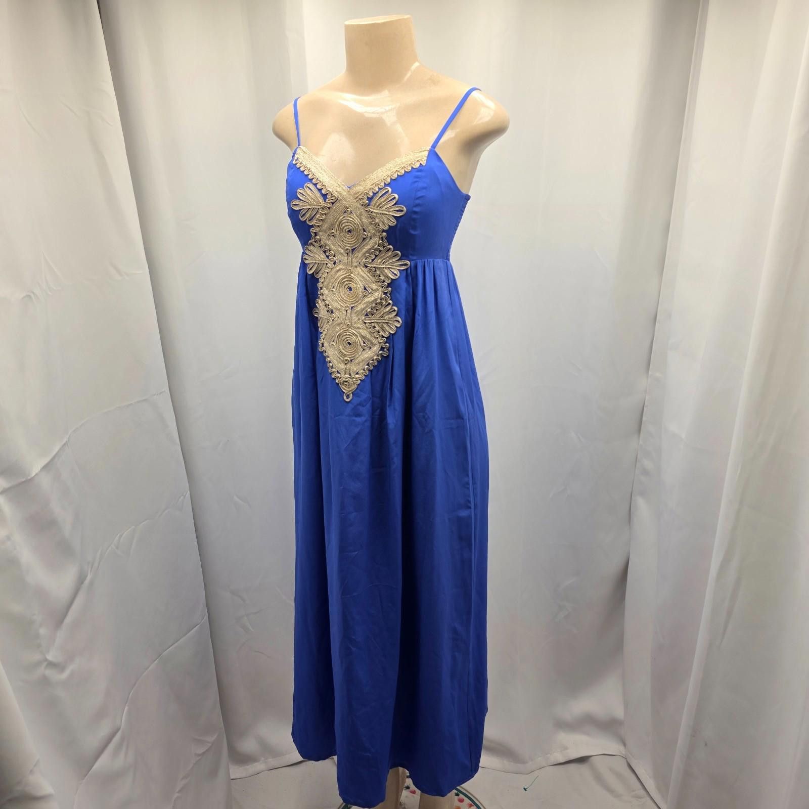 Other NWT Lilly Pulitzer Silk Maxi Dress Blue Gold Size 00 Formal Size XXS / US 00 / IT 34 - 2 Thumbnail