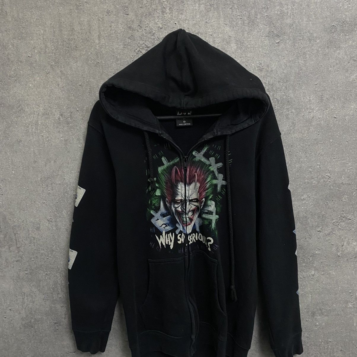 Japanese Brand Vintage Wild Joker Why So Serious Zip Hoodie Y2K Size US M / EU 48-50 / 2 - 4 Thumbnail